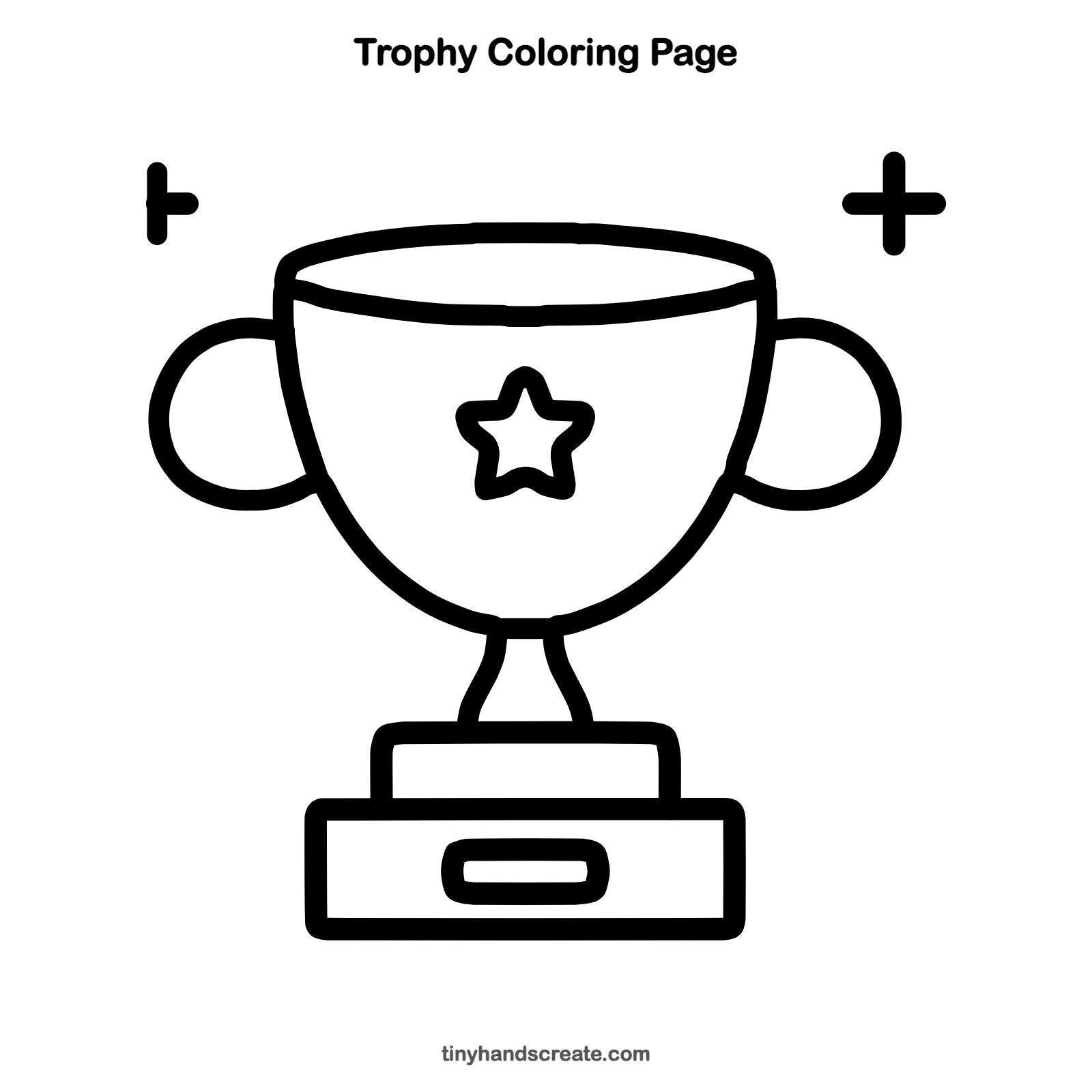 Free printable trophy coloring page for kids