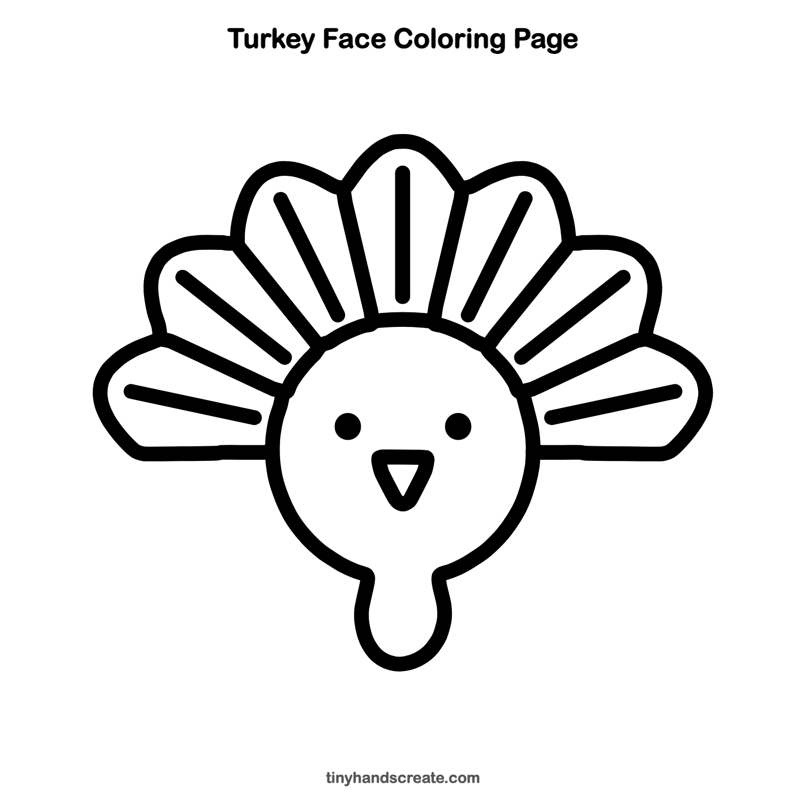 Free printable turkey face coloring page for kids