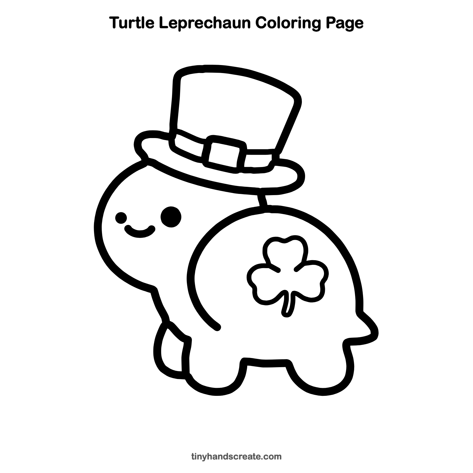 Free printable turtle leprechaun coloring page for kids