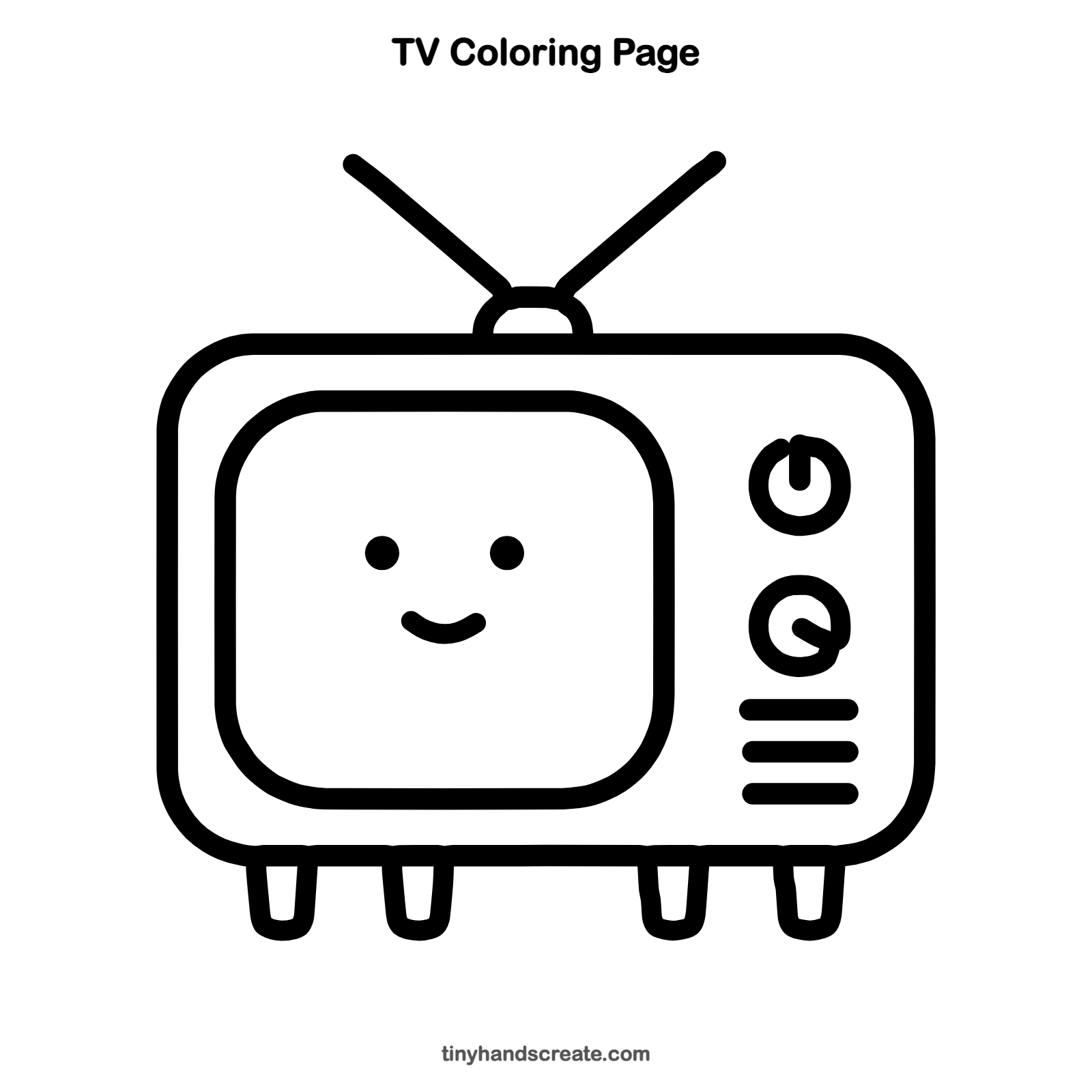 Free printable TV coloring page for kids