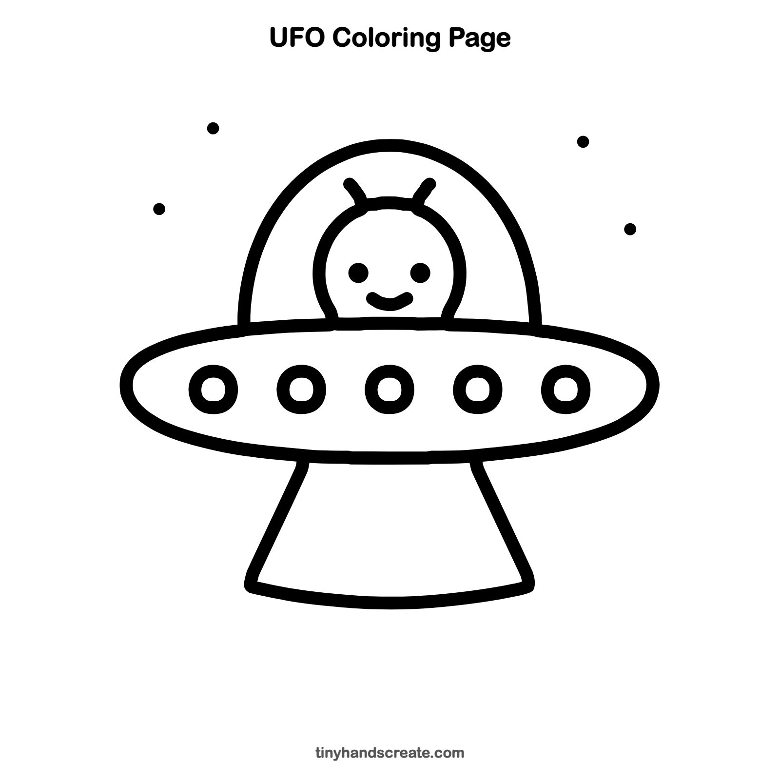Free printable UFO coloring page for kids