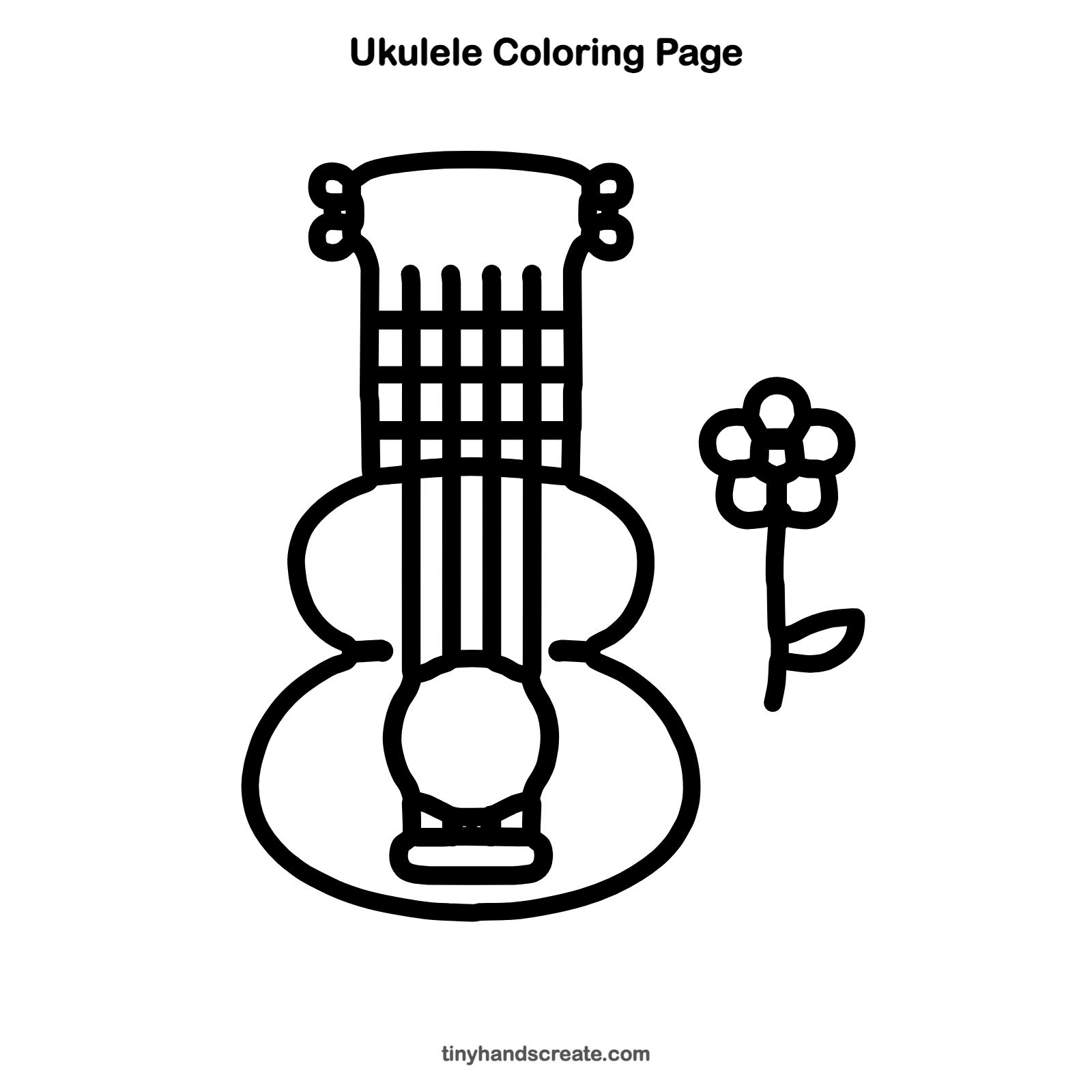 Free printable ukulele coloring page for kids