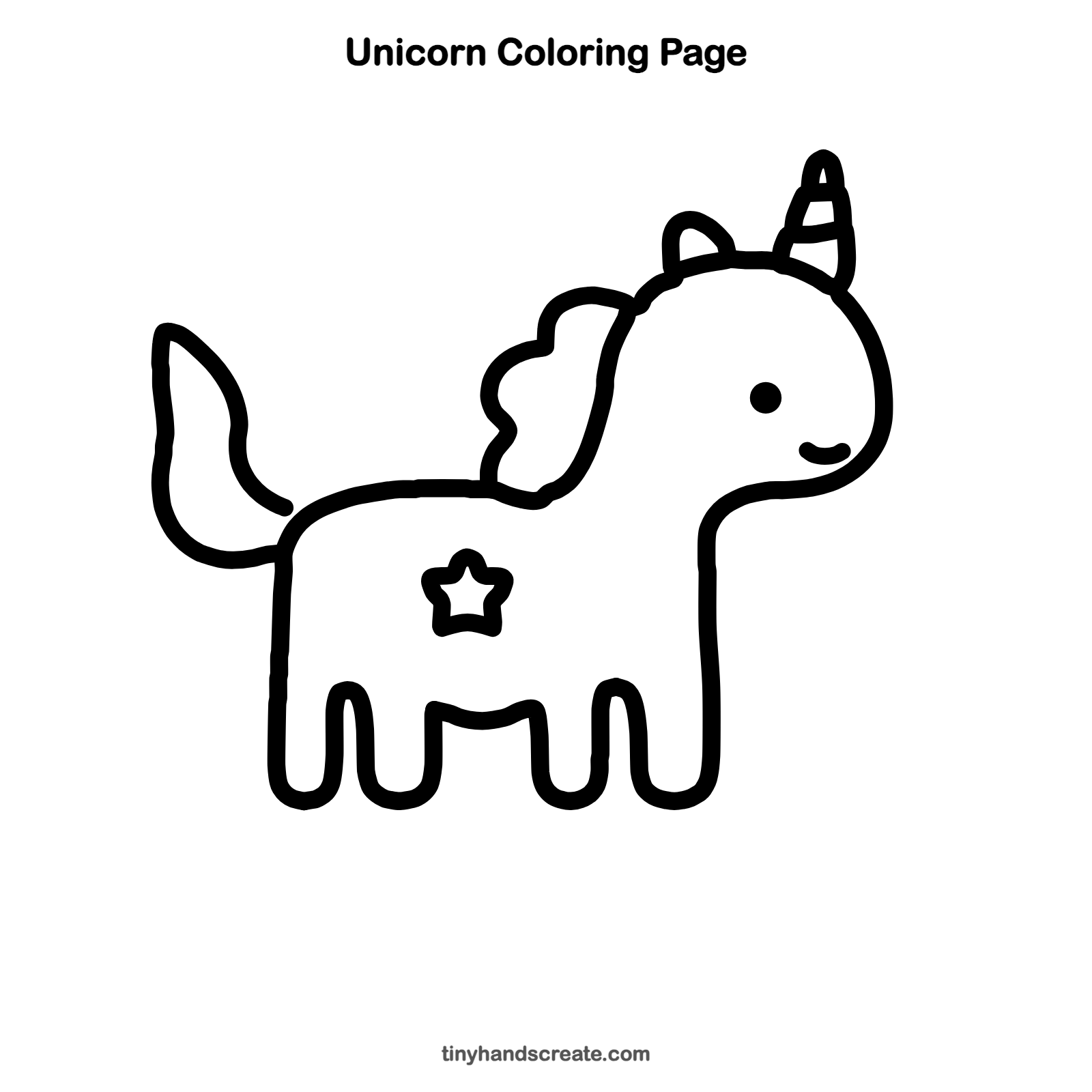 Free printable unicorn coloring page for kids