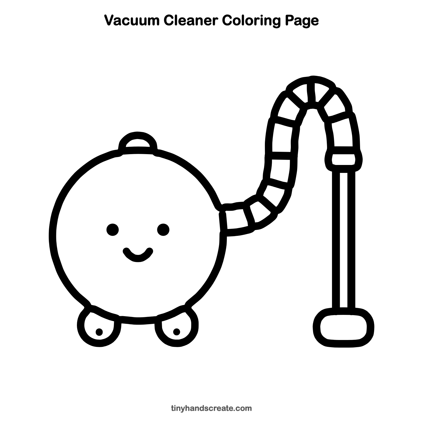 Free printable vacuum cleaner coloring page for kids