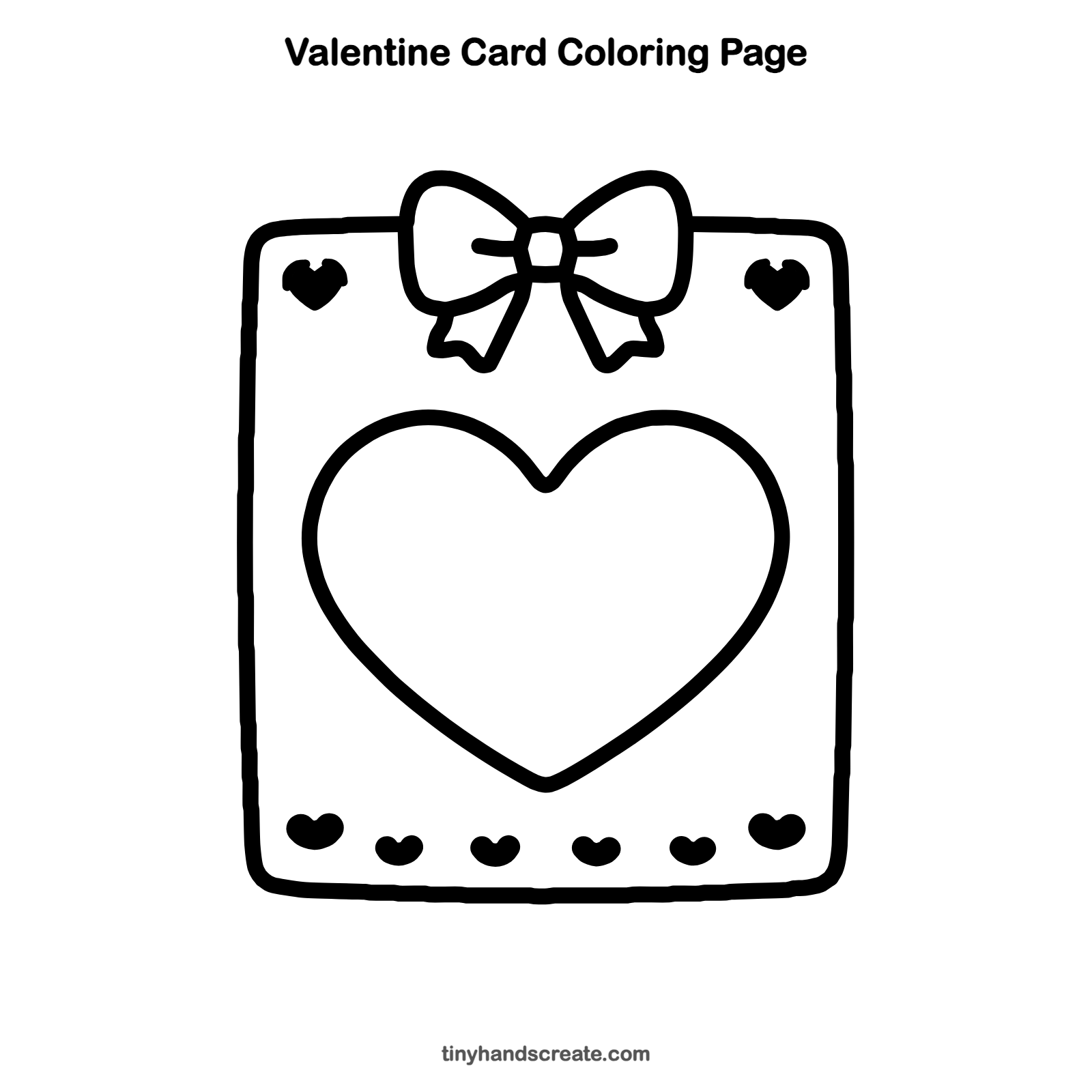 Free printable valentine card coloring page for kids