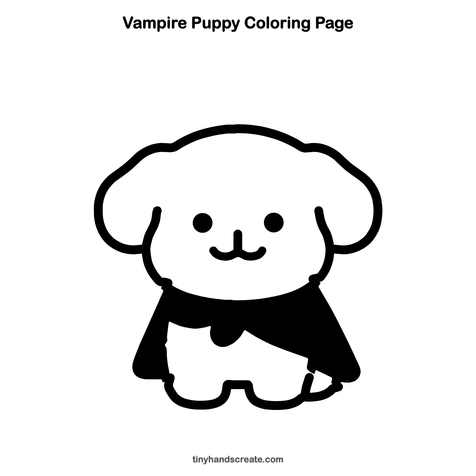 Free printable vampire puppy coloring page for kids