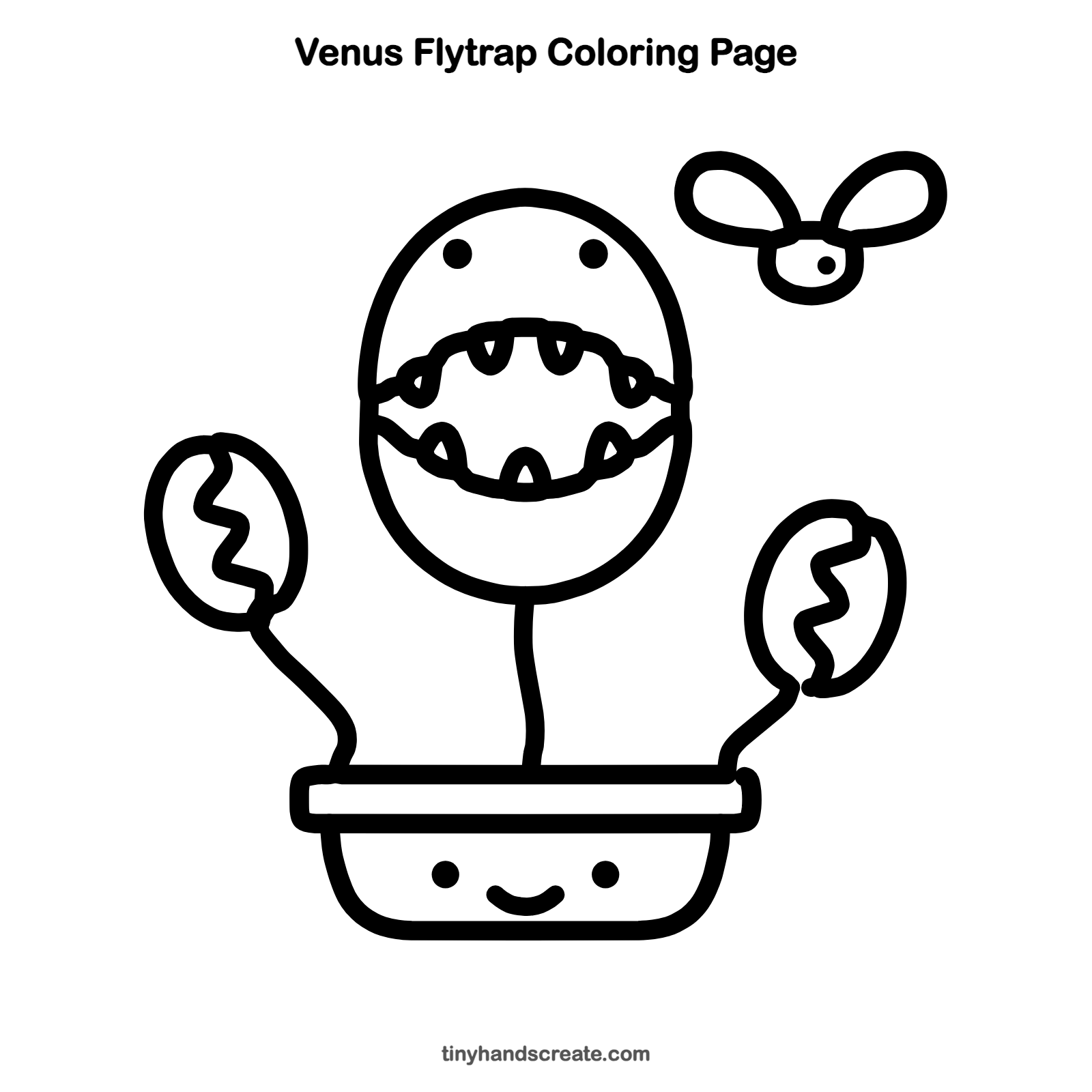 Free printable Venus flytrap coloring page for kids