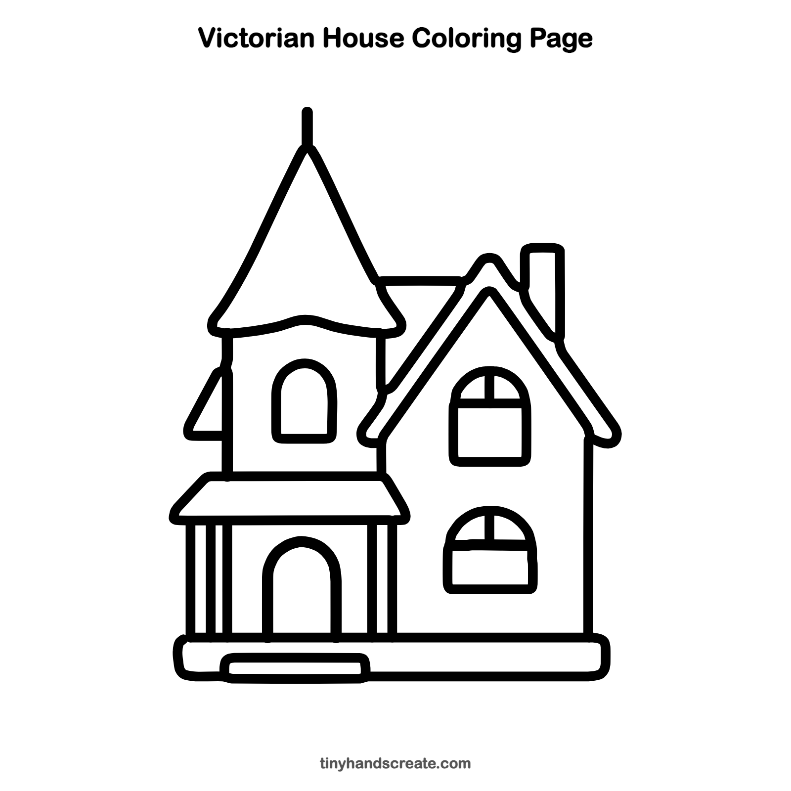 Free printable Victorian house coloring page for kids