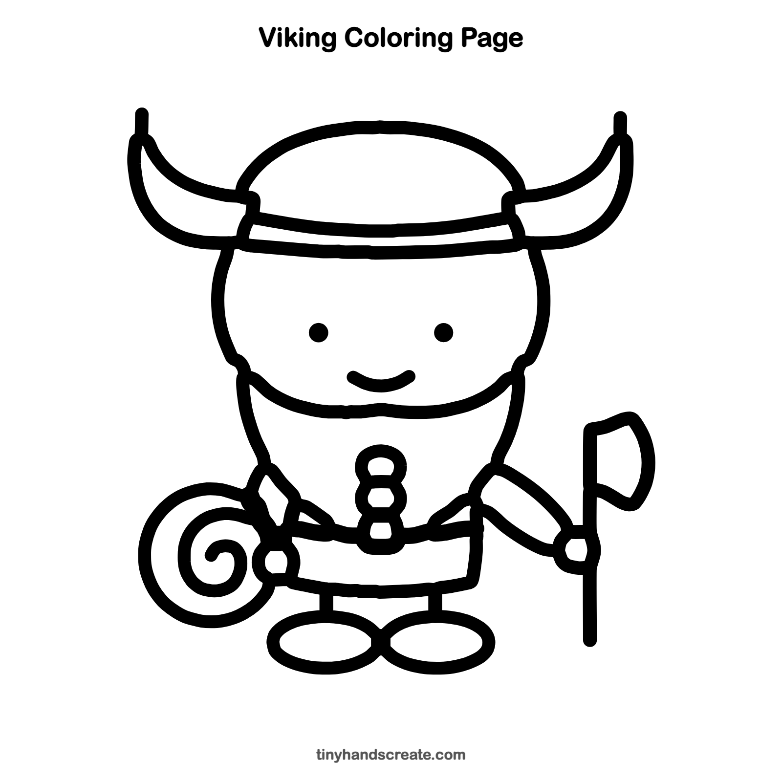 Free printable viking coloring page for kids