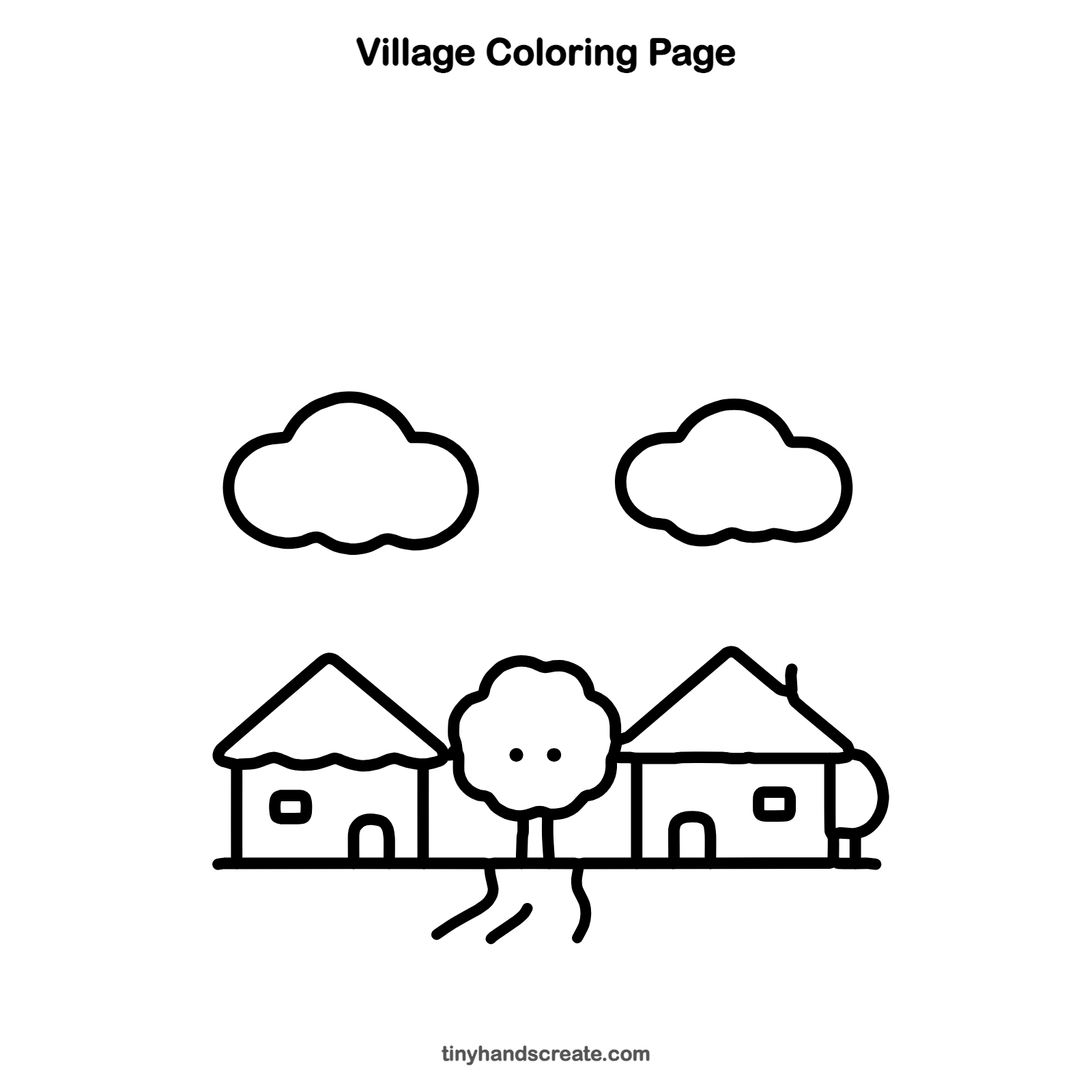Free printable village coloring page for kids