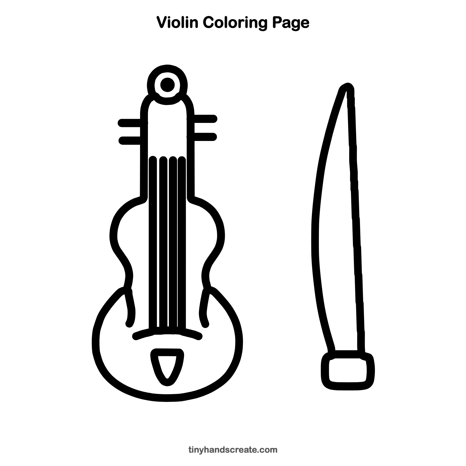 Free printable violin coloring page for kids