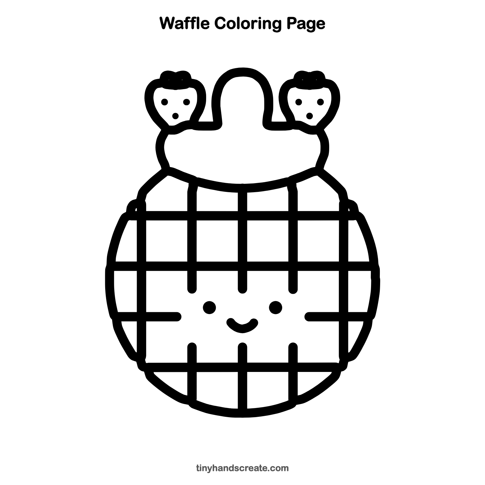 Free printable waffle coloring page for kids