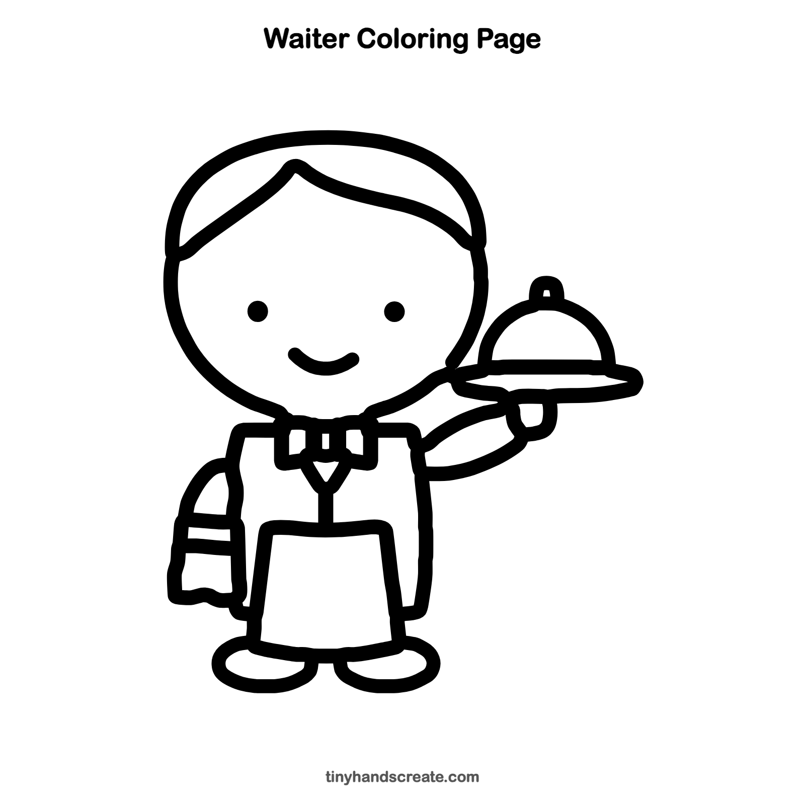 Free printable waiter coloring page for kids