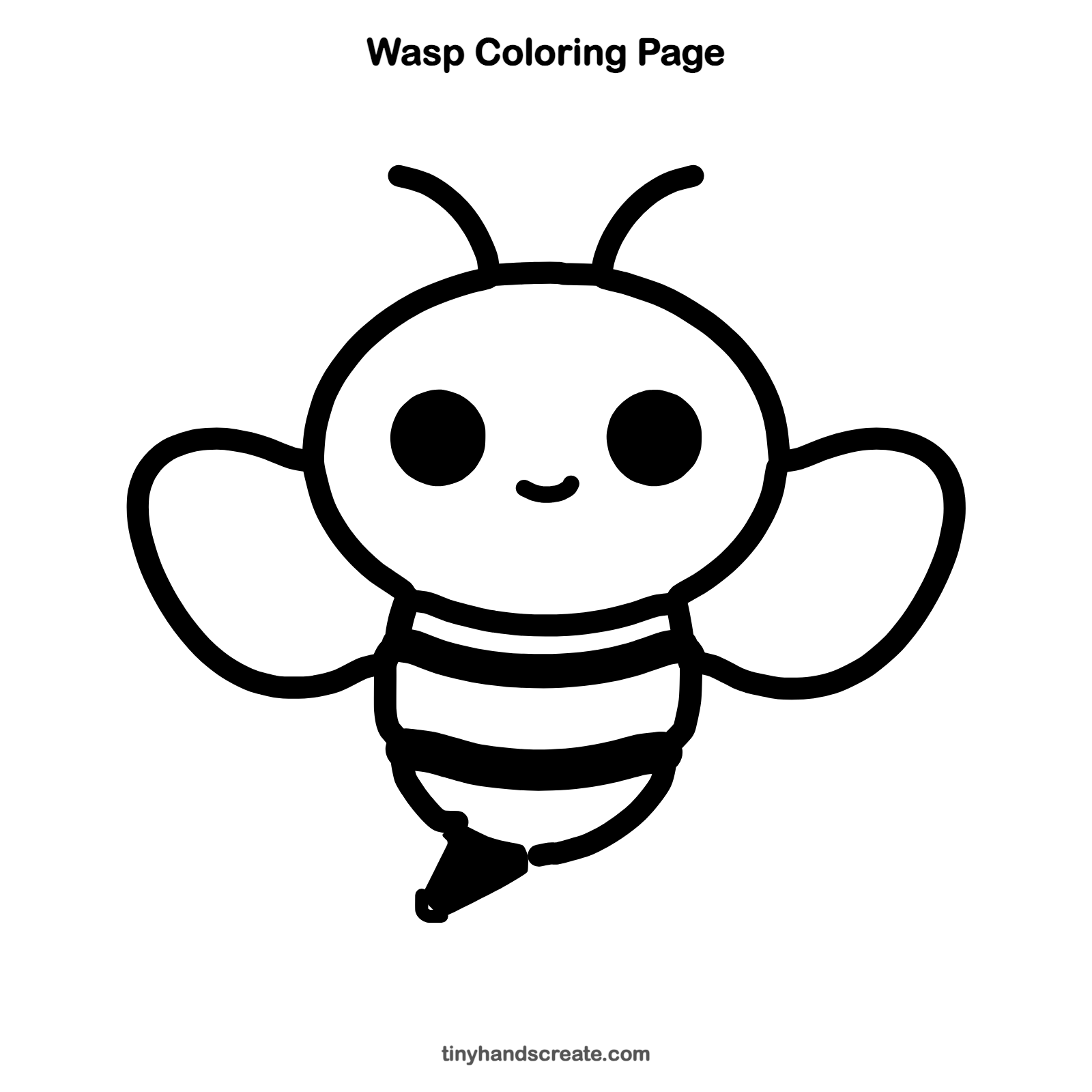 Free printable wasp coloring page for kids