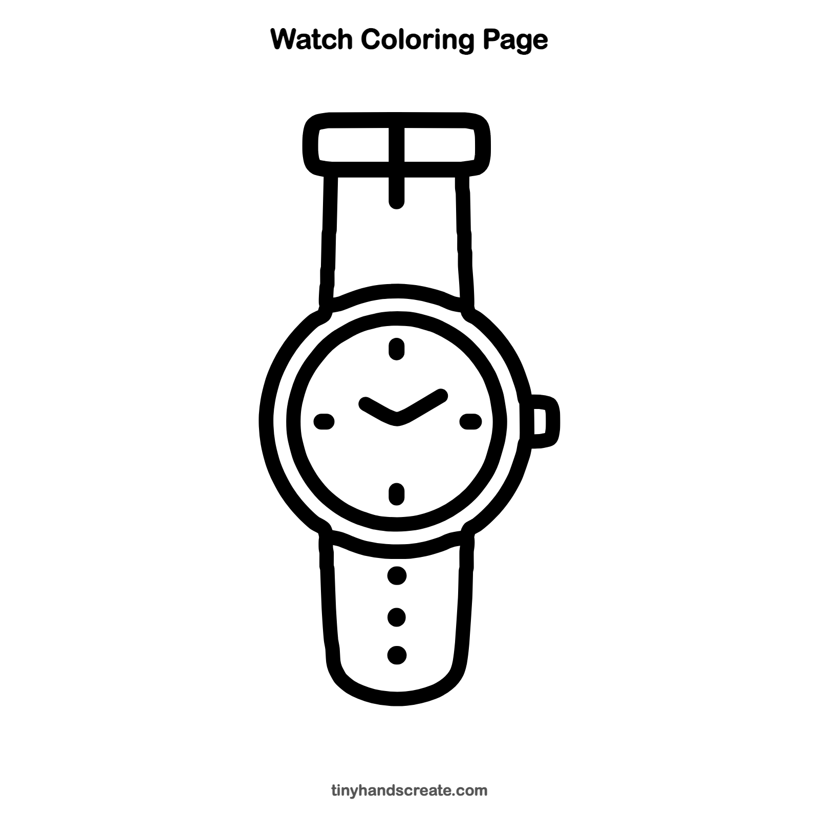 Free printable watch coloring page for kids