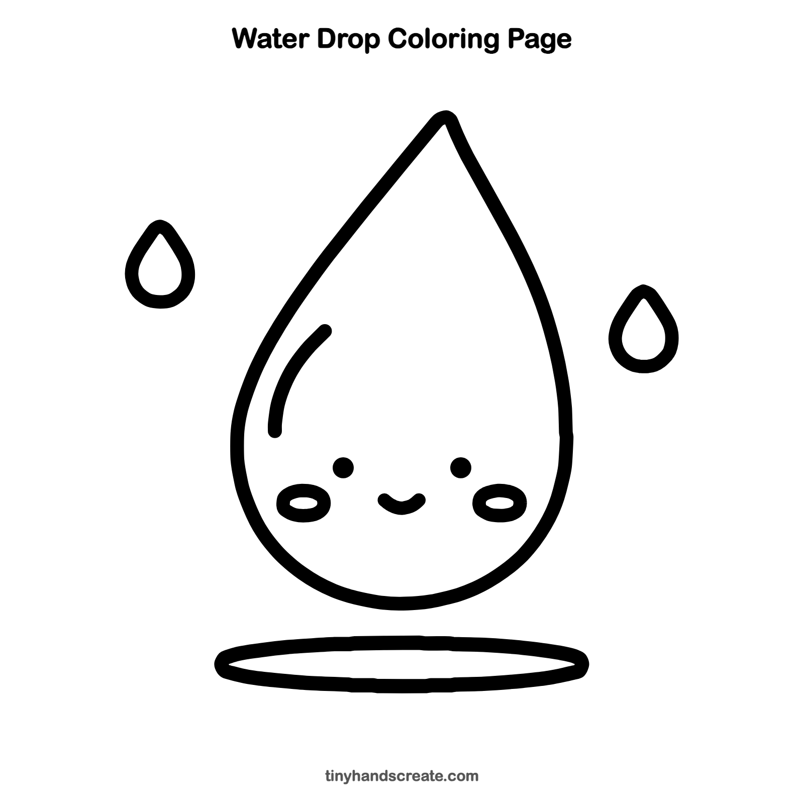 Free printable water drop coloring page for kids