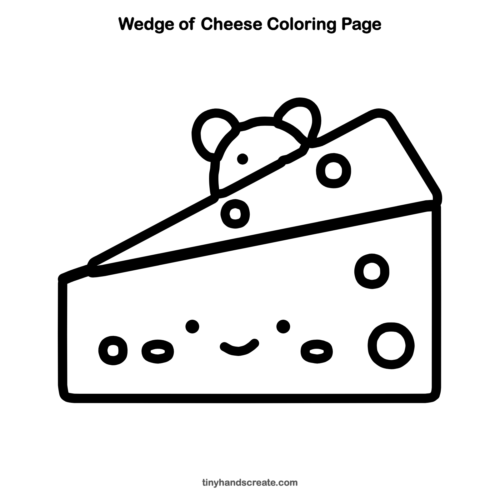Free printable wedge of cheese coloring page for kids