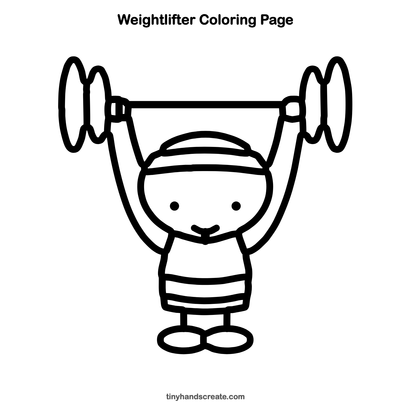 Free printable weightlifter coloring page for kids