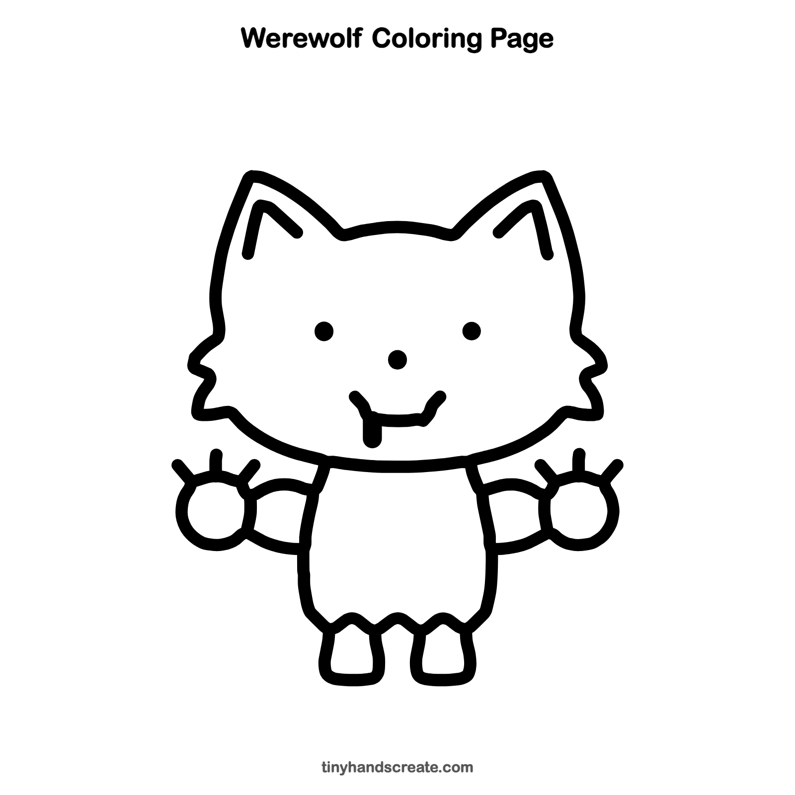 Free printable werewolf coloring page for kids
