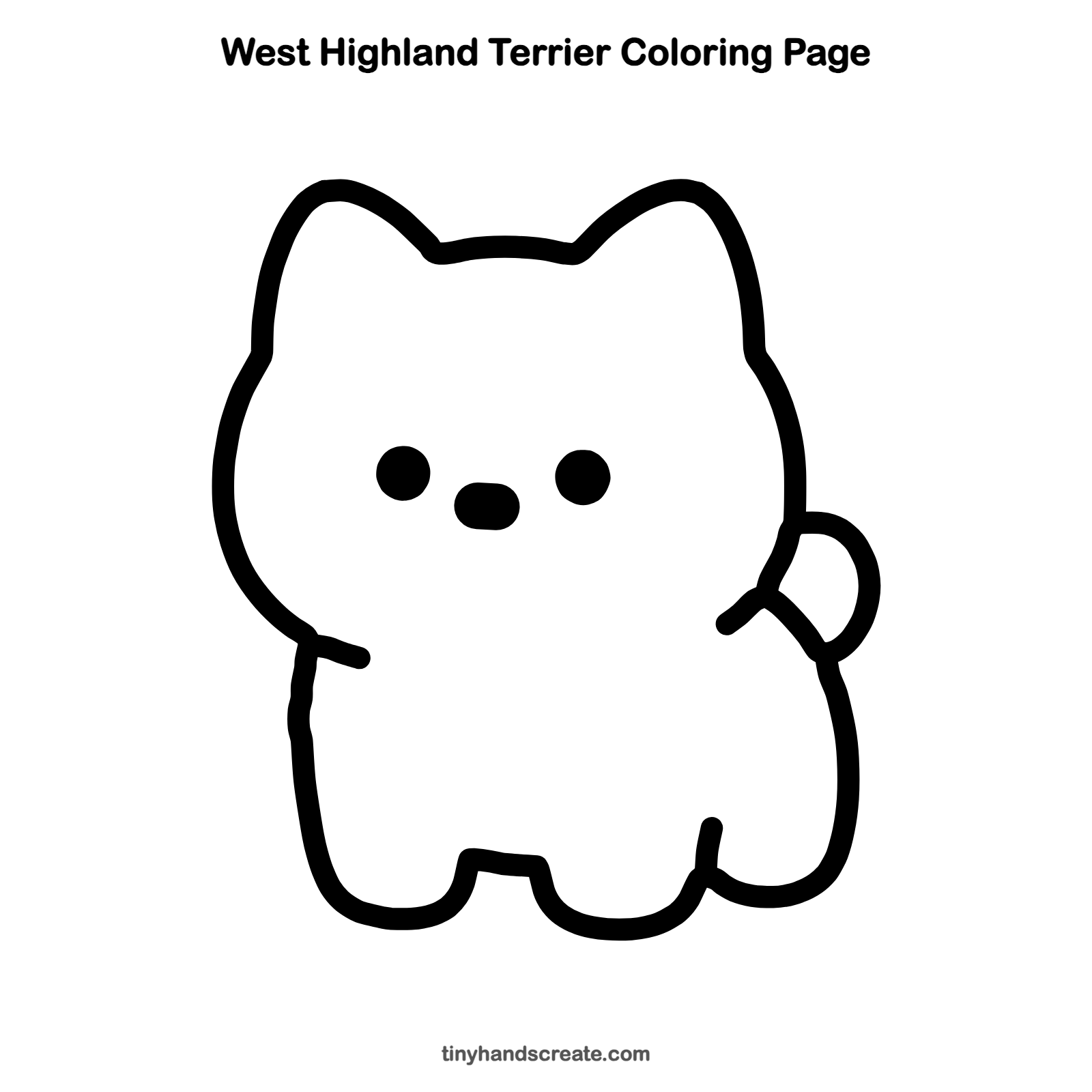 Free printable West Highland terrier coloring page for kids