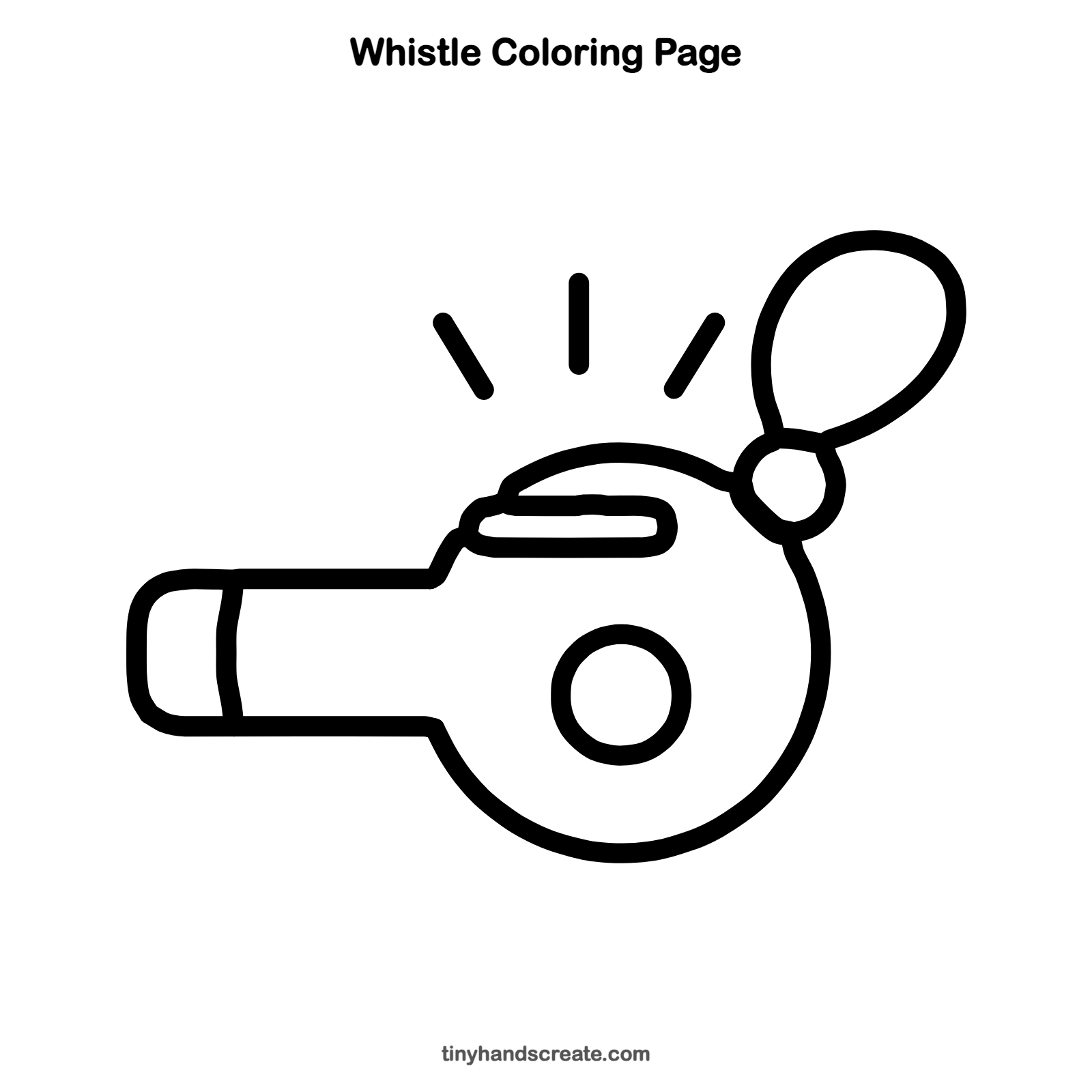 Free printable whistle coloring page for kids