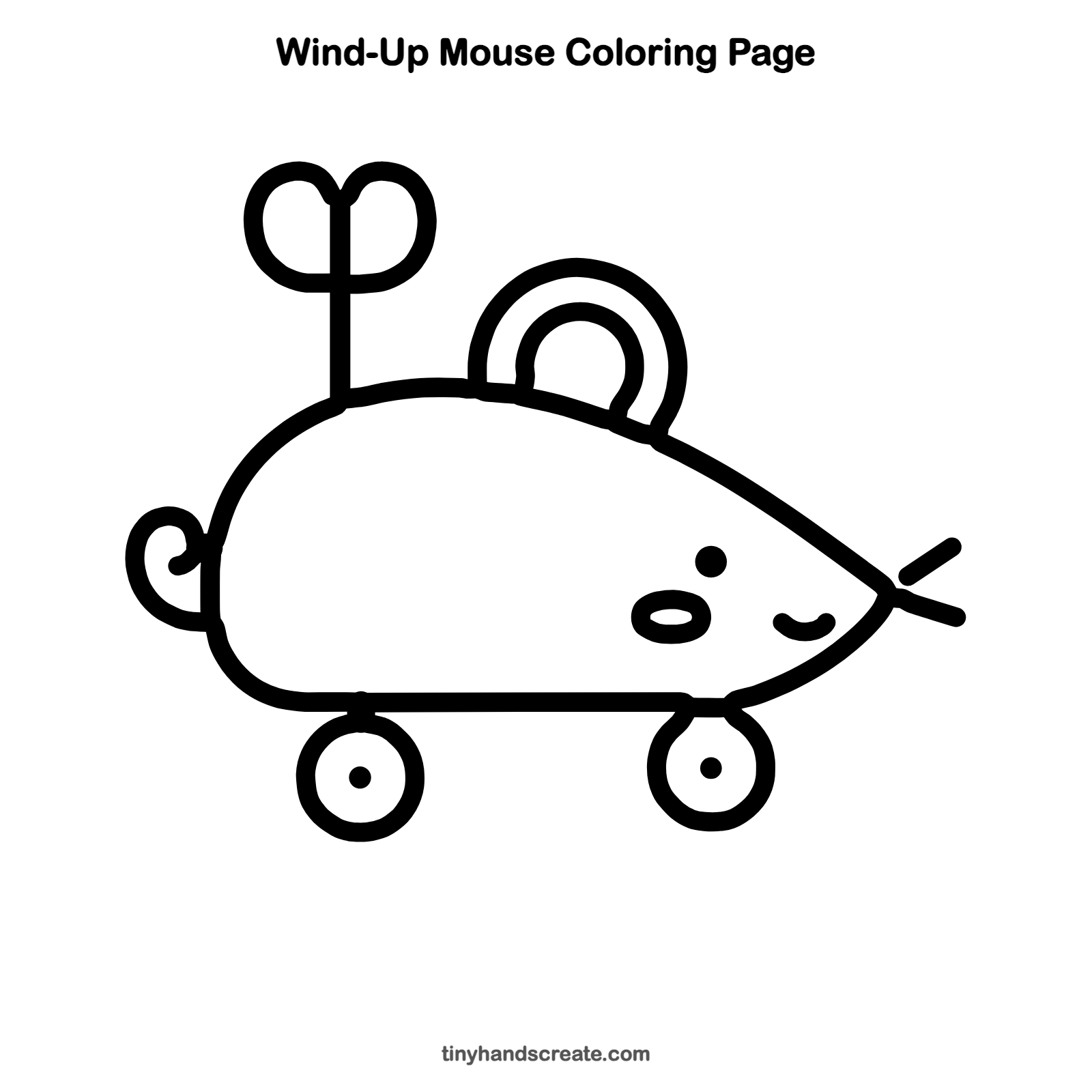 Free printable wind-up mouse coloring page for kids