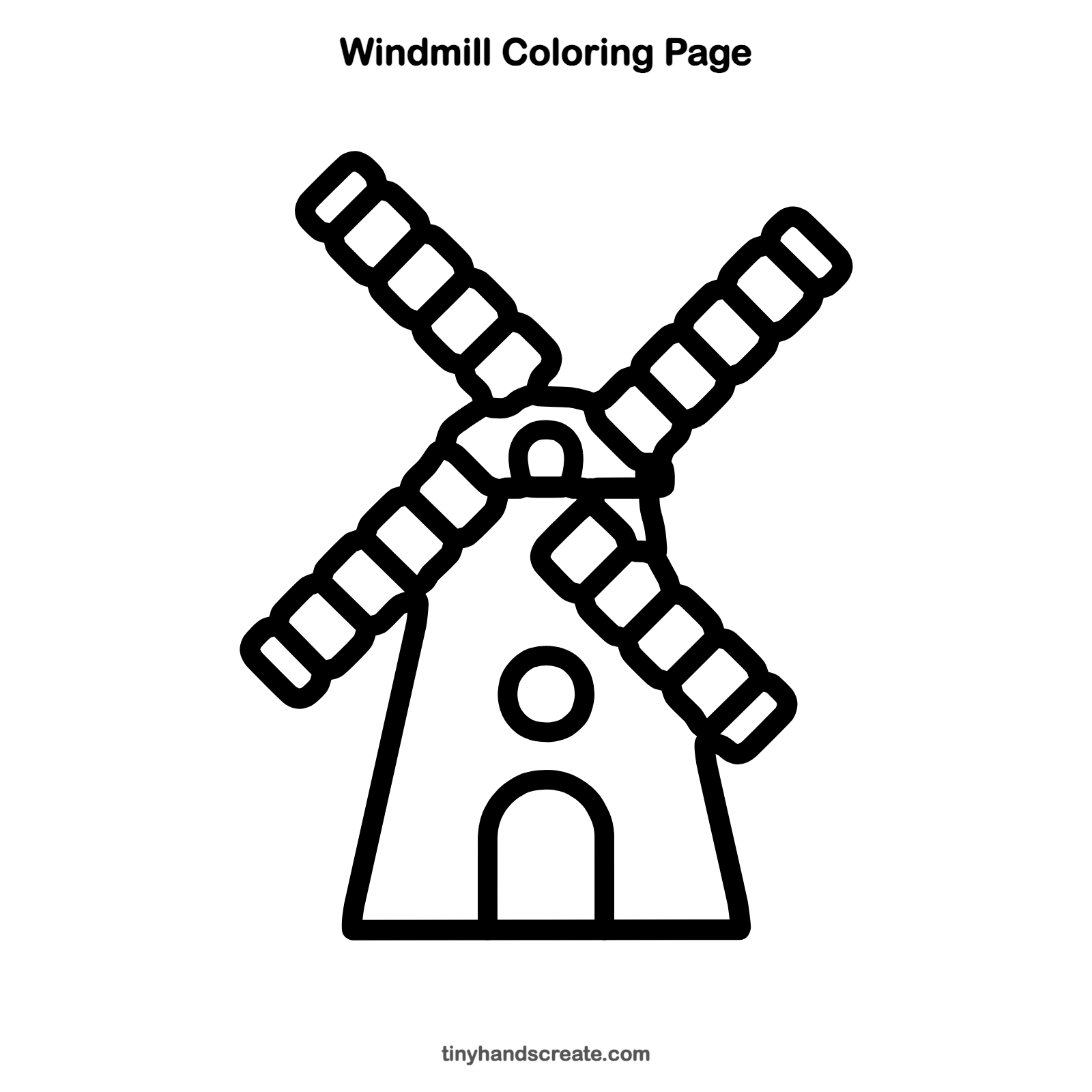 Free printable windmill coloring page for kids