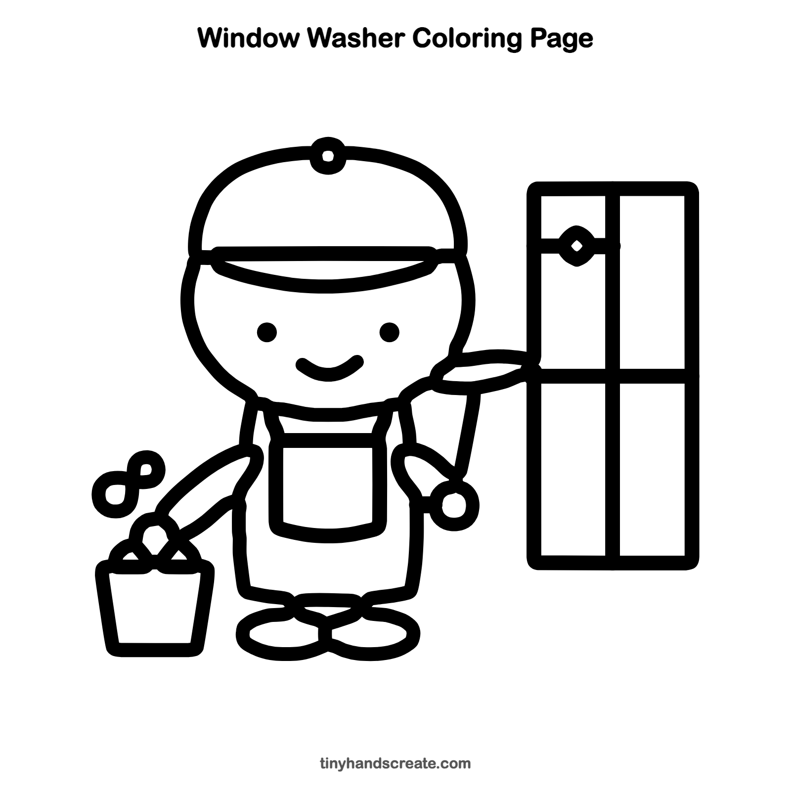 Free printable window washer coloring page for kids