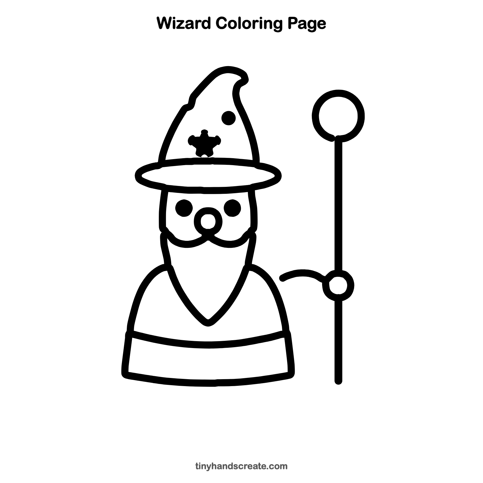 Free printable wizard coloring page for kids
