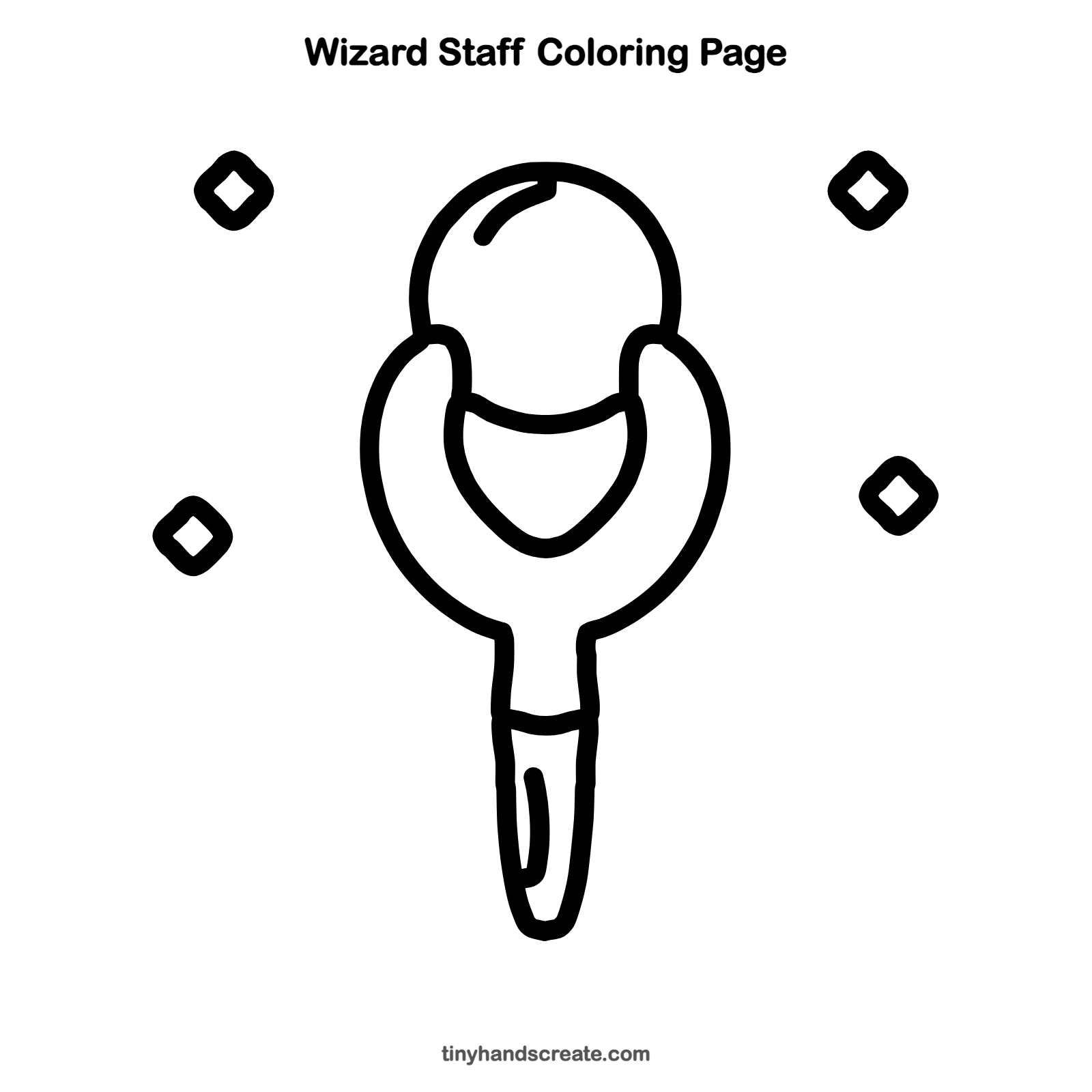 Free printable wizard staff coloring page for kids