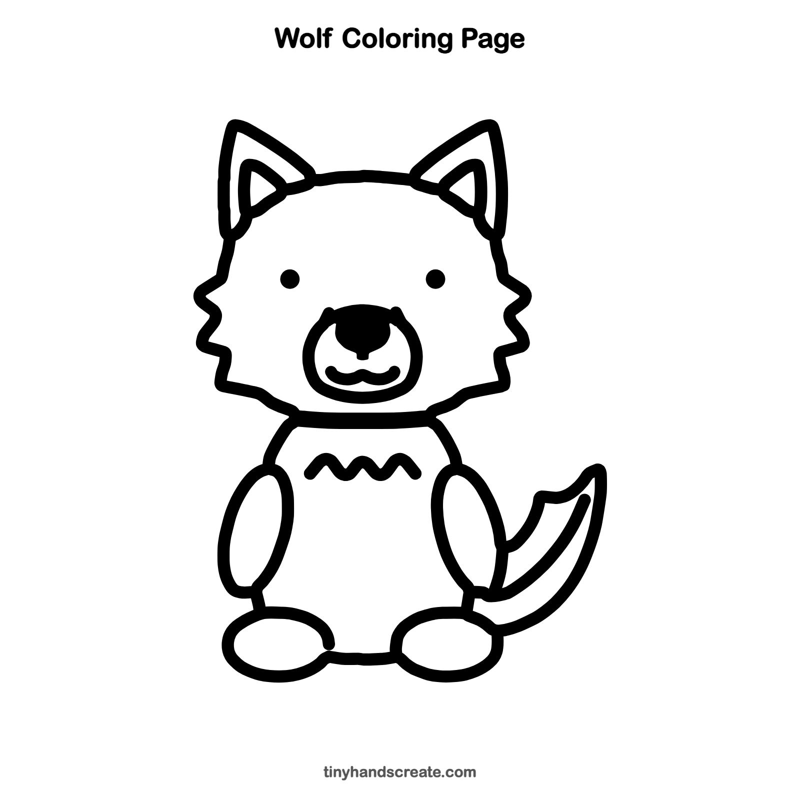 Free printable wolf coloring page for kids
