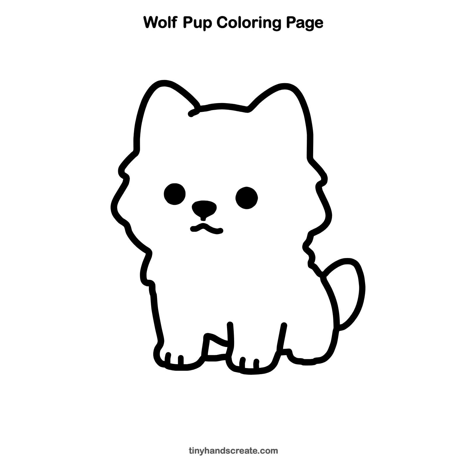 Free printable wolf pup coloring page for kids