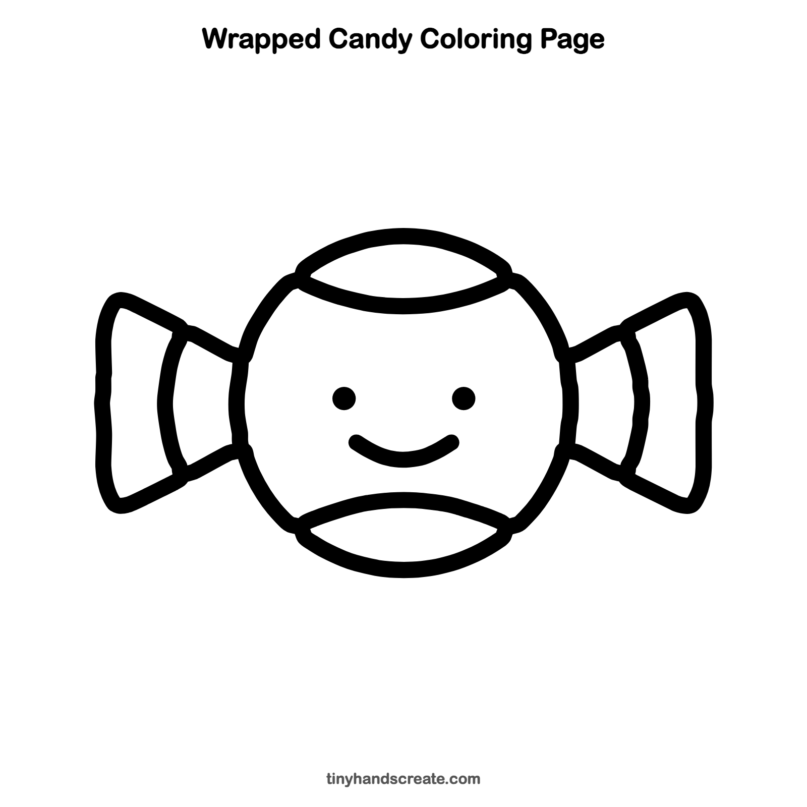 Free printable wrapped candy coloring page for kids
