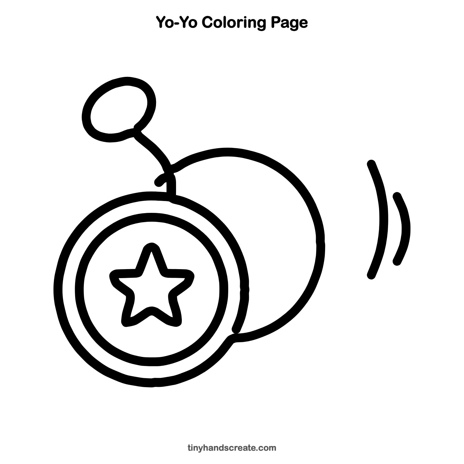 Free printable yo-yo coloring page for kids