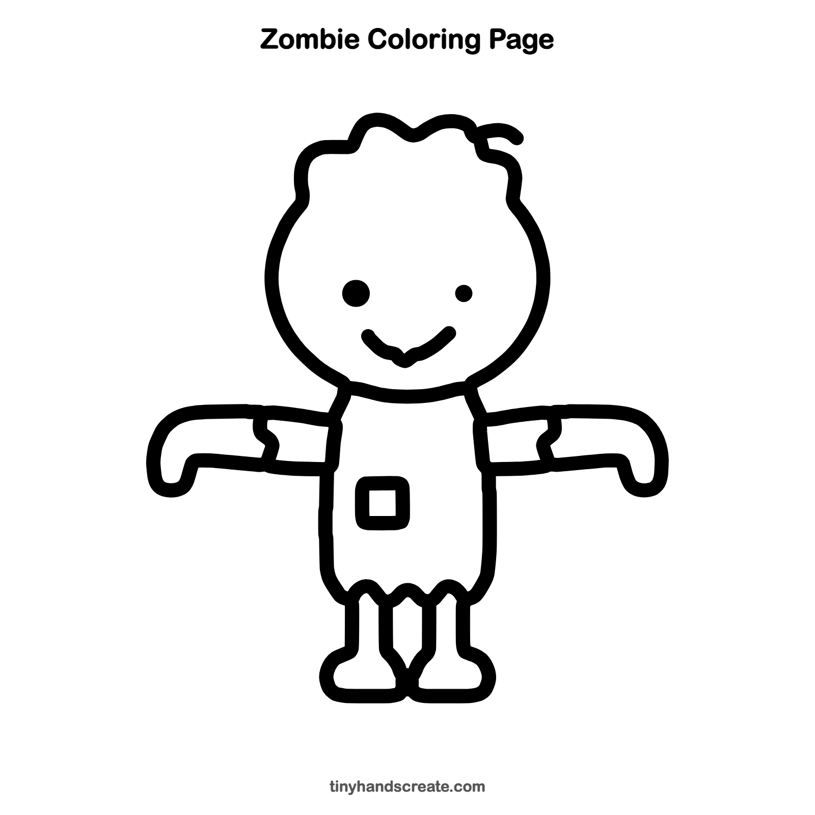 Free printable zombie coloring page for kids