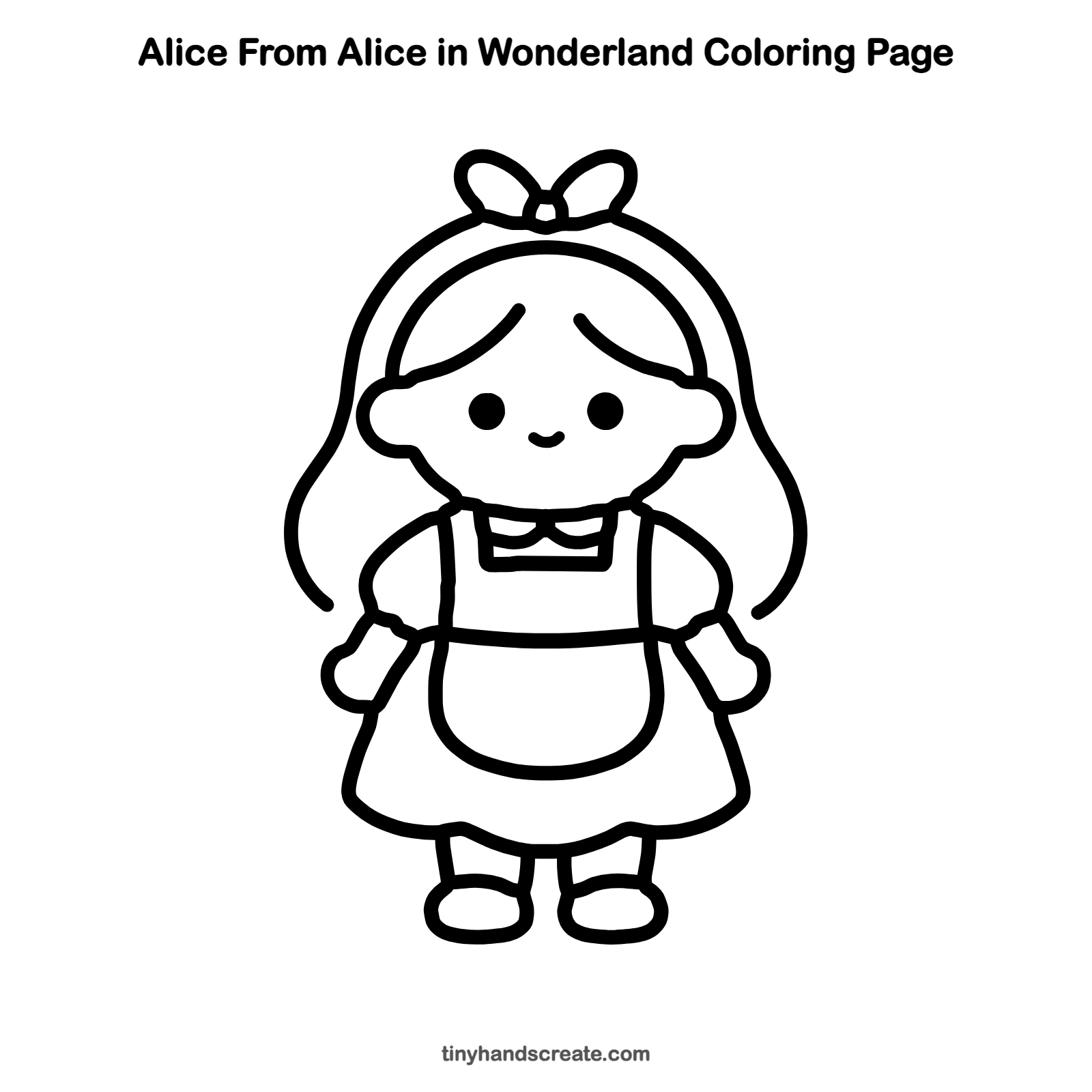 Free printable Alice from Alice in Wonderland coloring page for kids