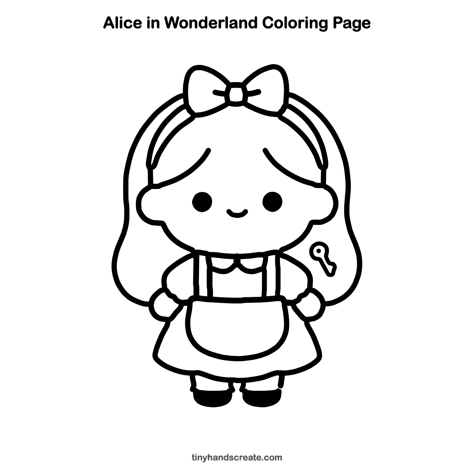 Free printable Alice in Wonderland coloring page for kids