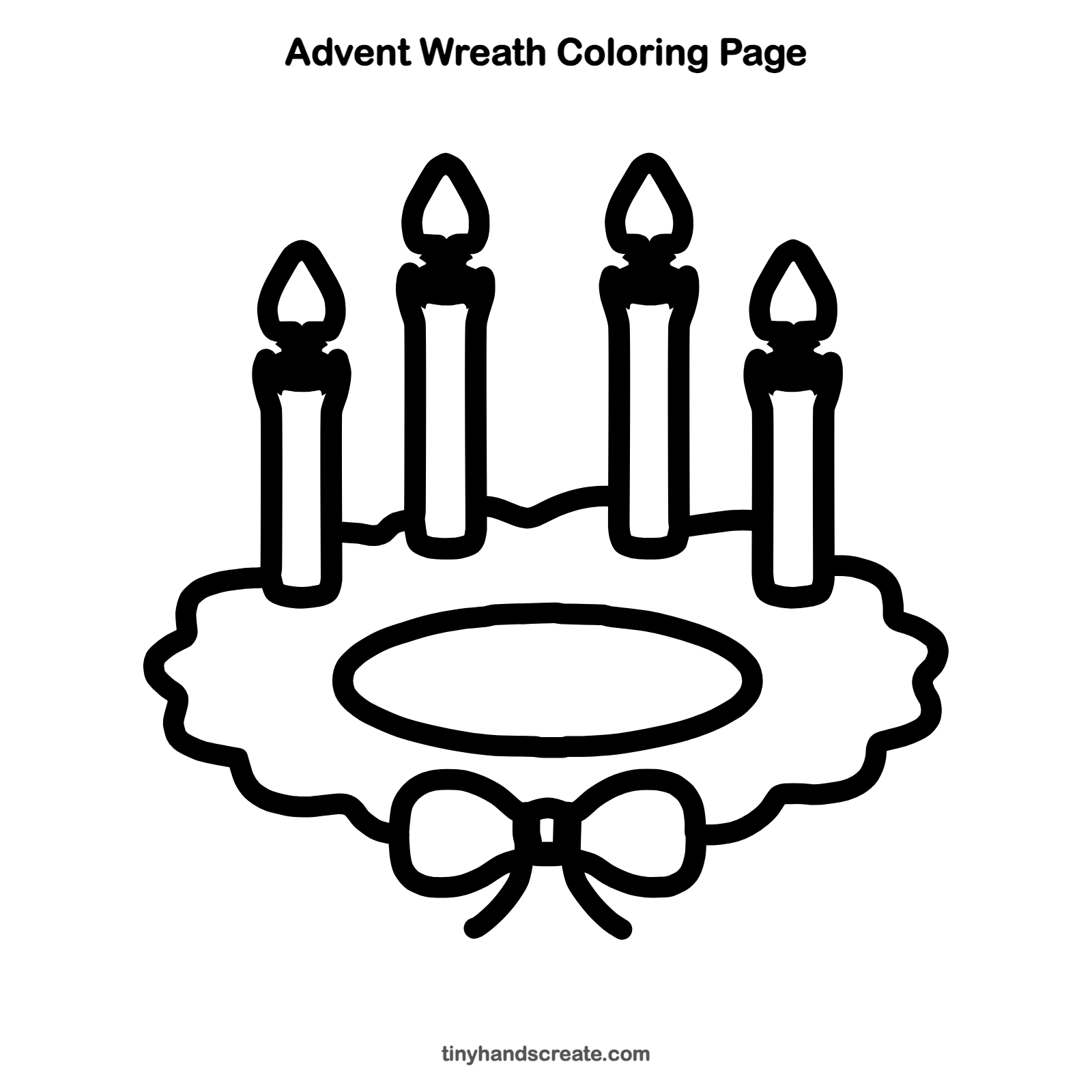 Free printable advent wreath coloring page for kids