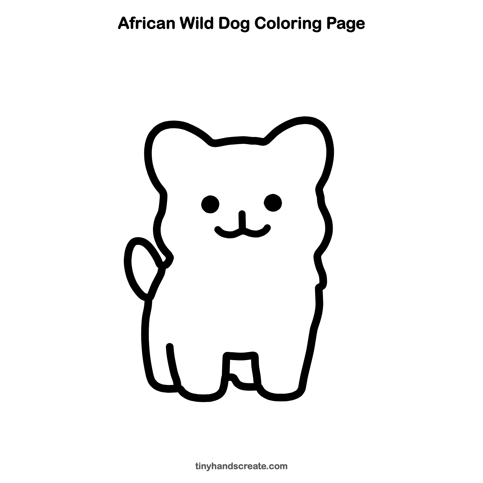 Free printable African wild dog coloring page for kids