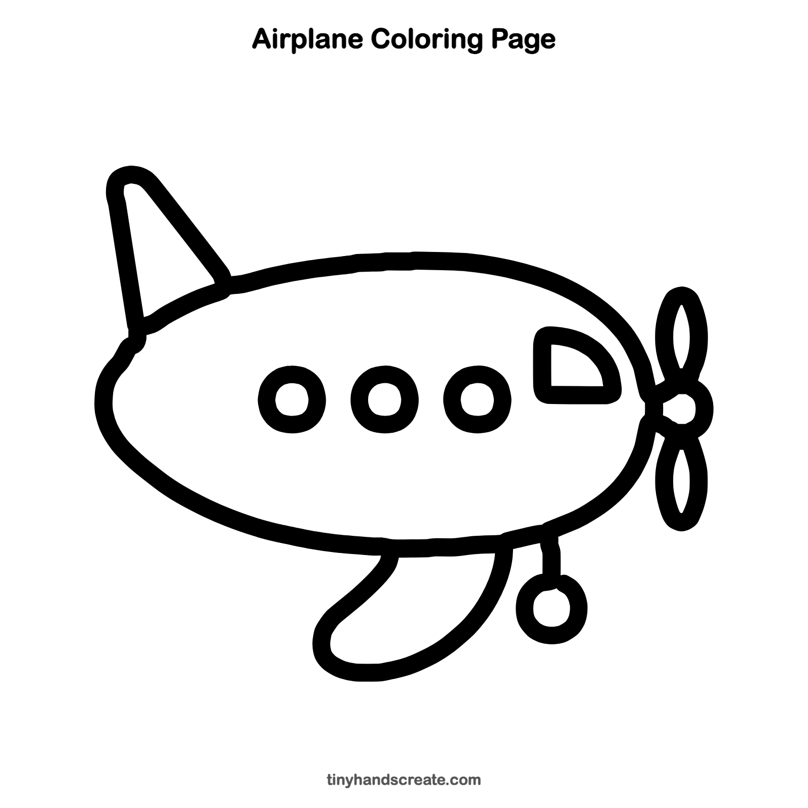 Free printable airplane coloring page for kids