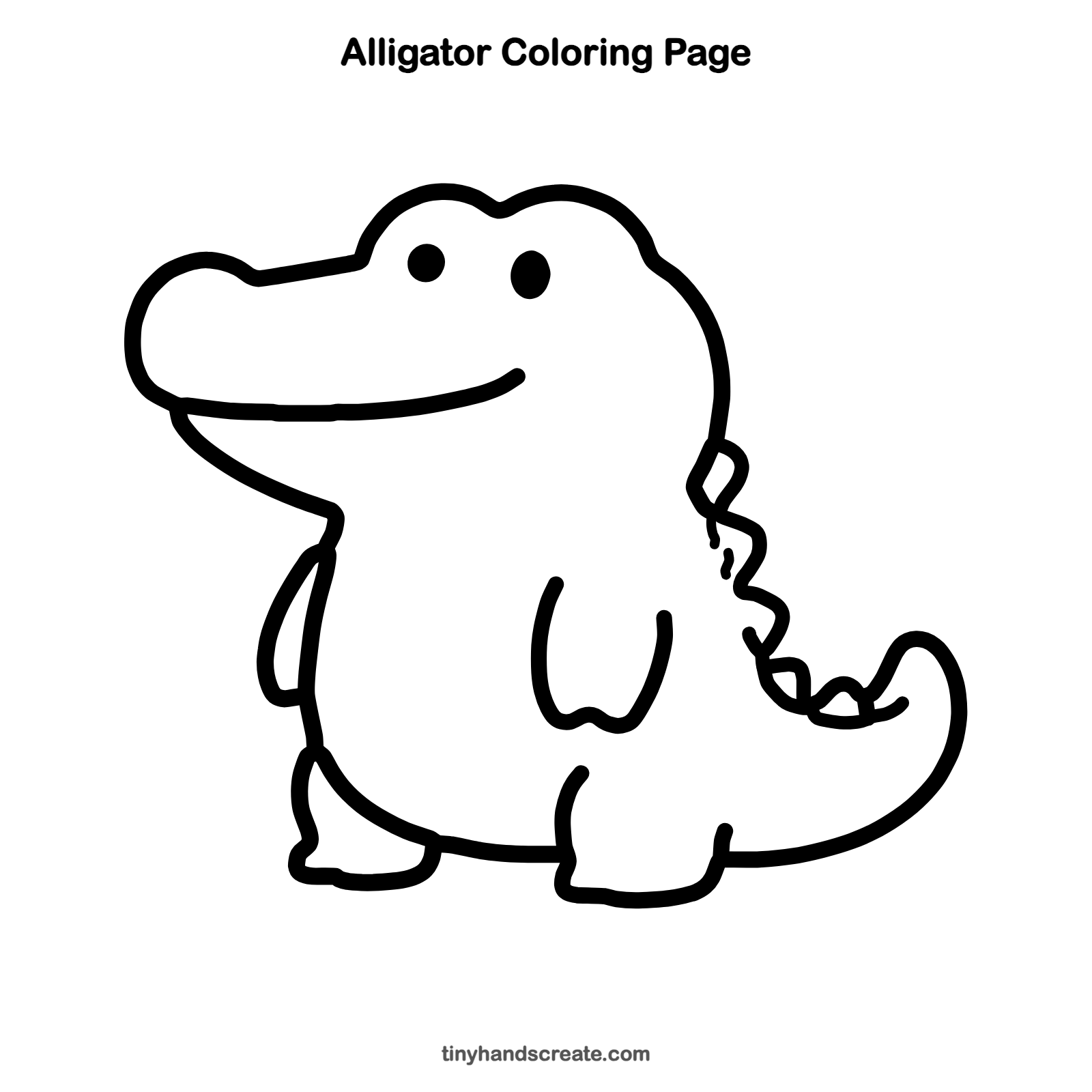 Free printable alligator coloring page for kids