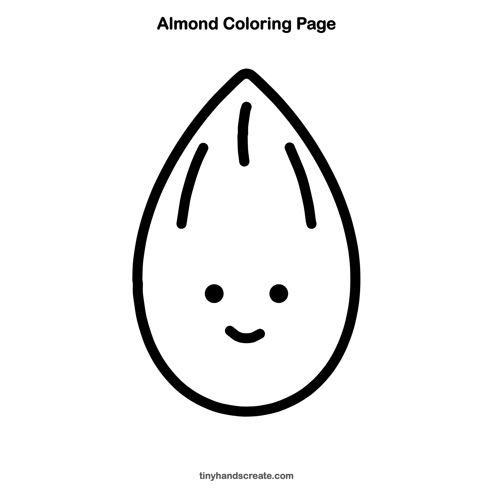 Free printable almond coloring page for kids