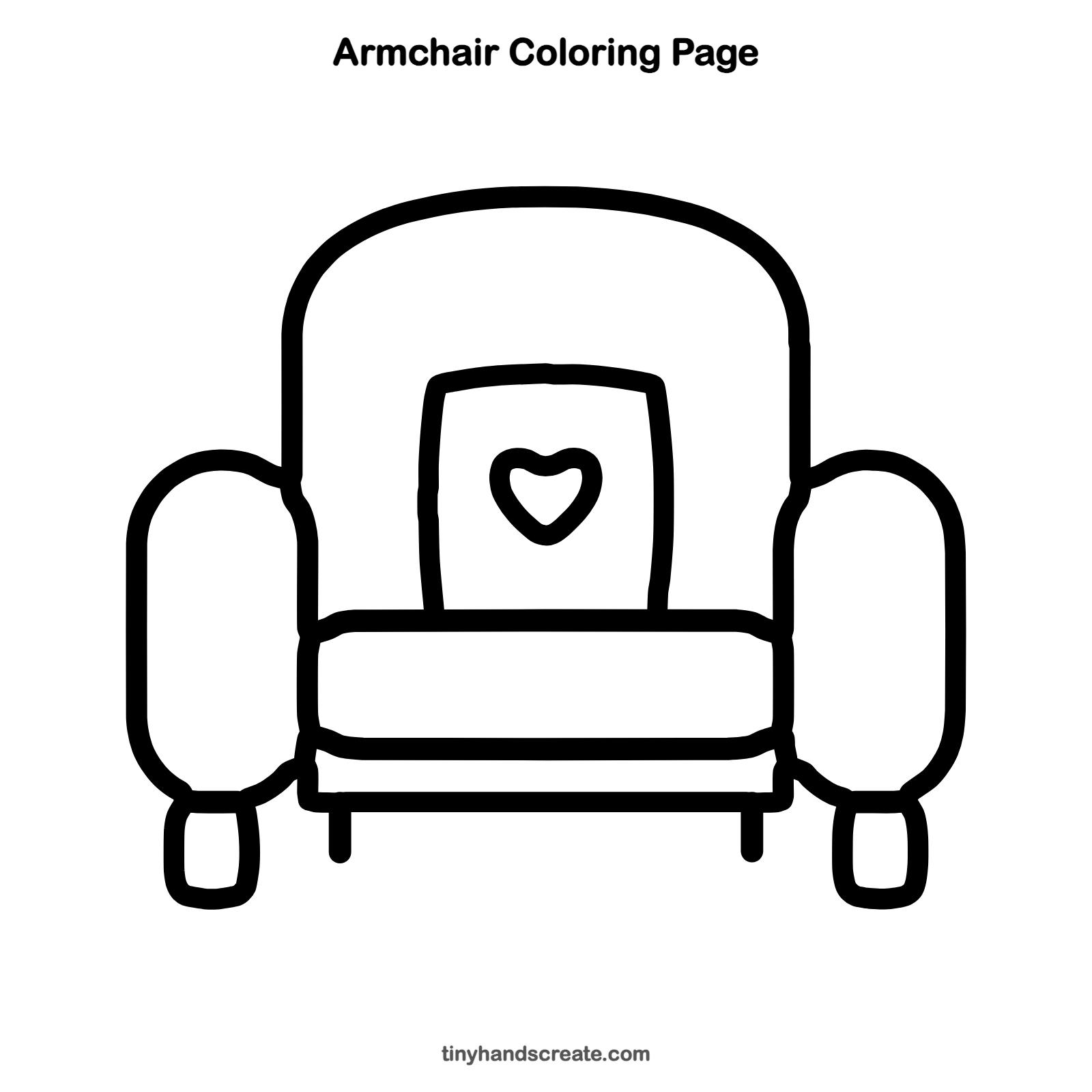 Free printable armchair coloring page for kids