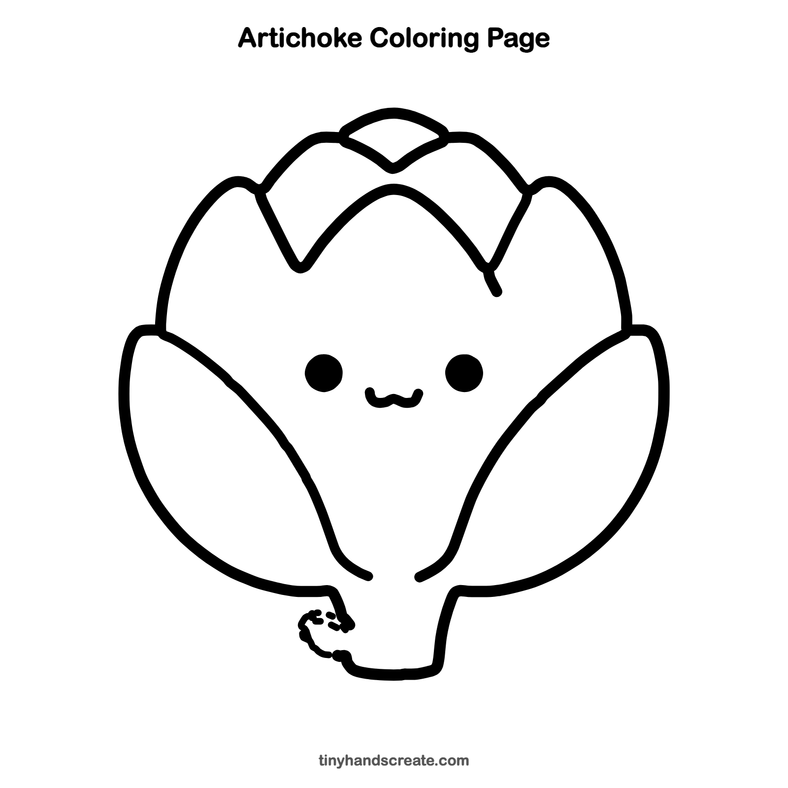 Free printable artichoke coloring page for kids