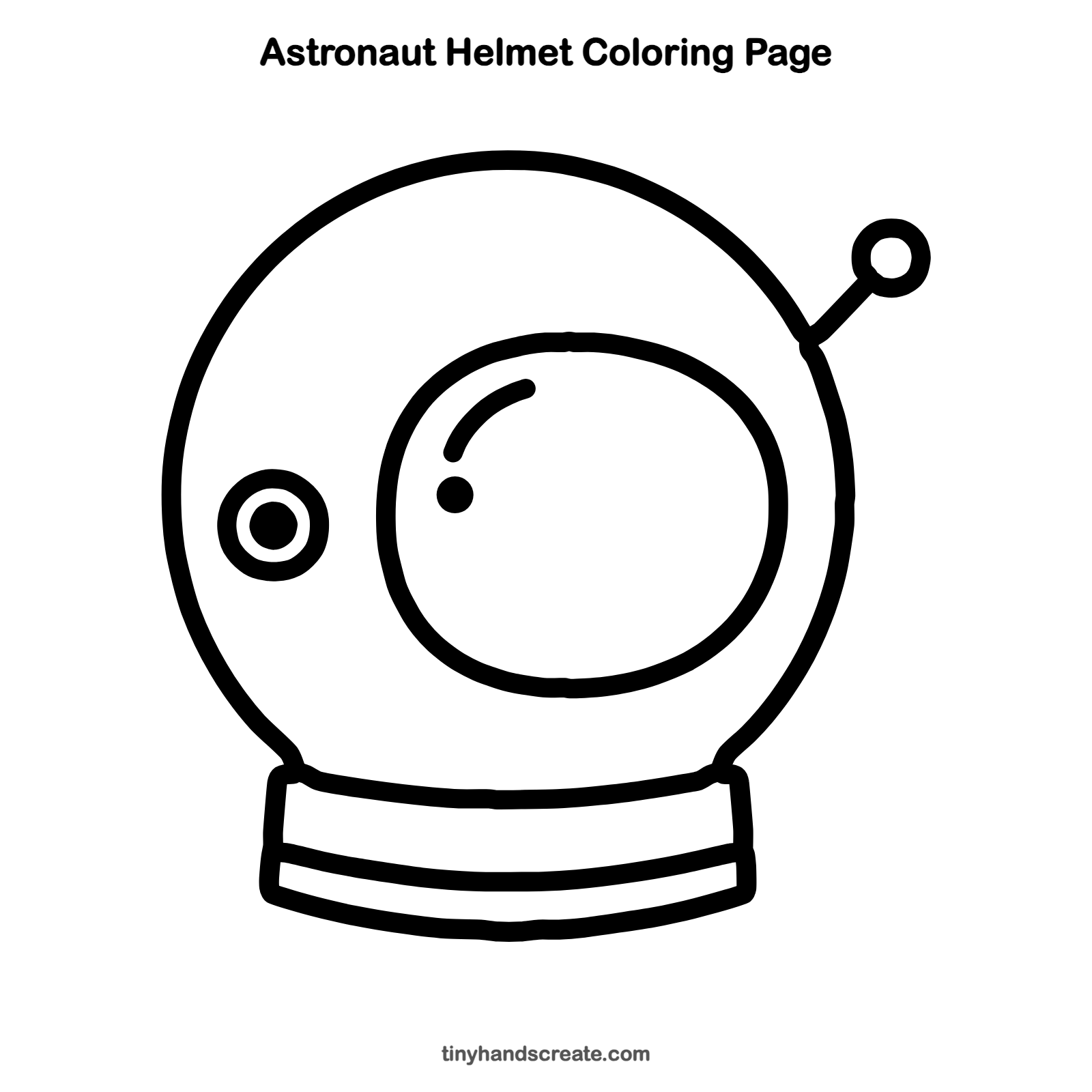 Free printable astronaut helmet coloring page for kids