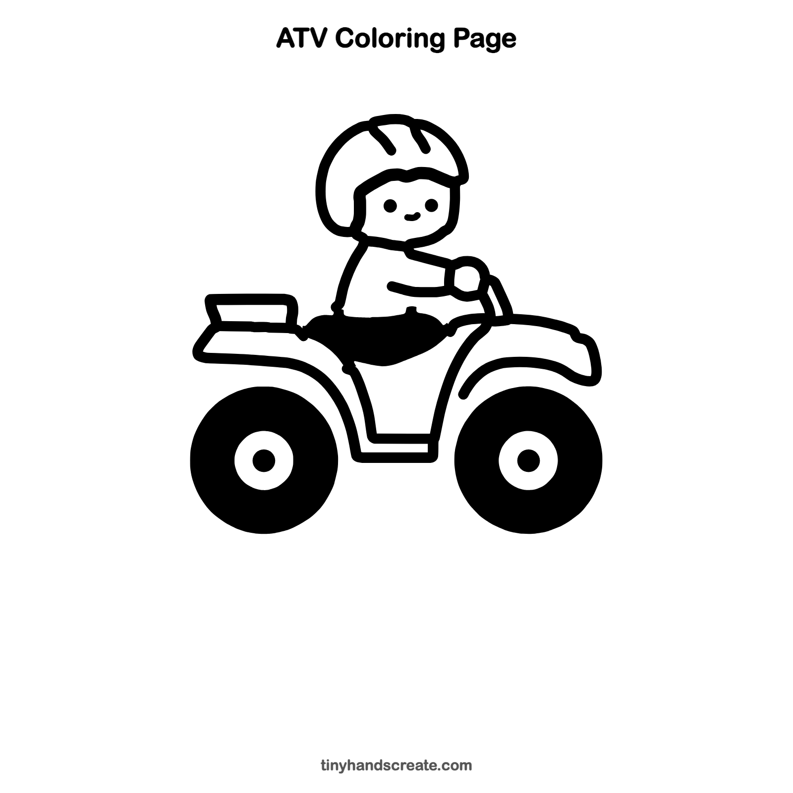 Free printable ATV coloring page for kids