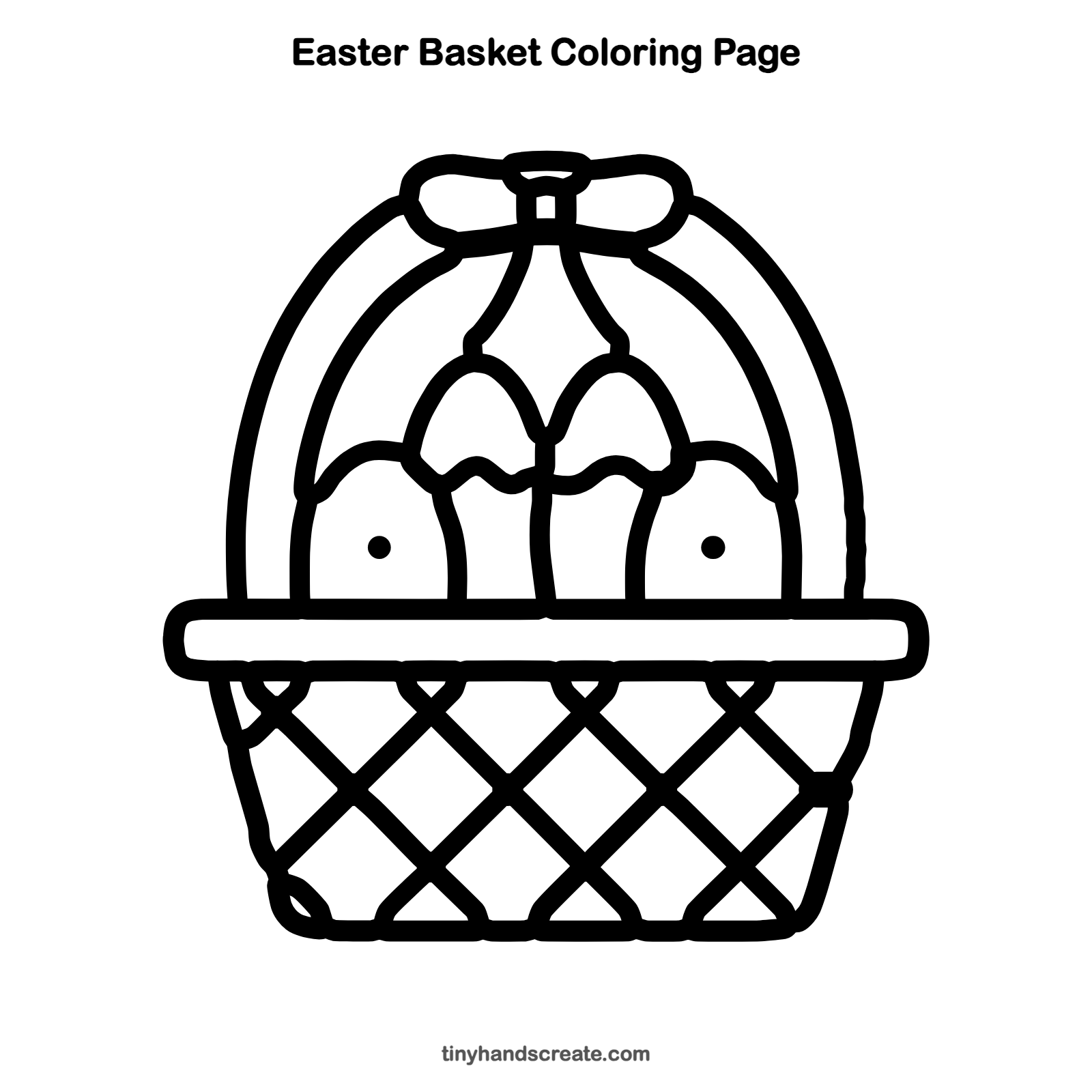 Free printable Easter basket coloring page for kids