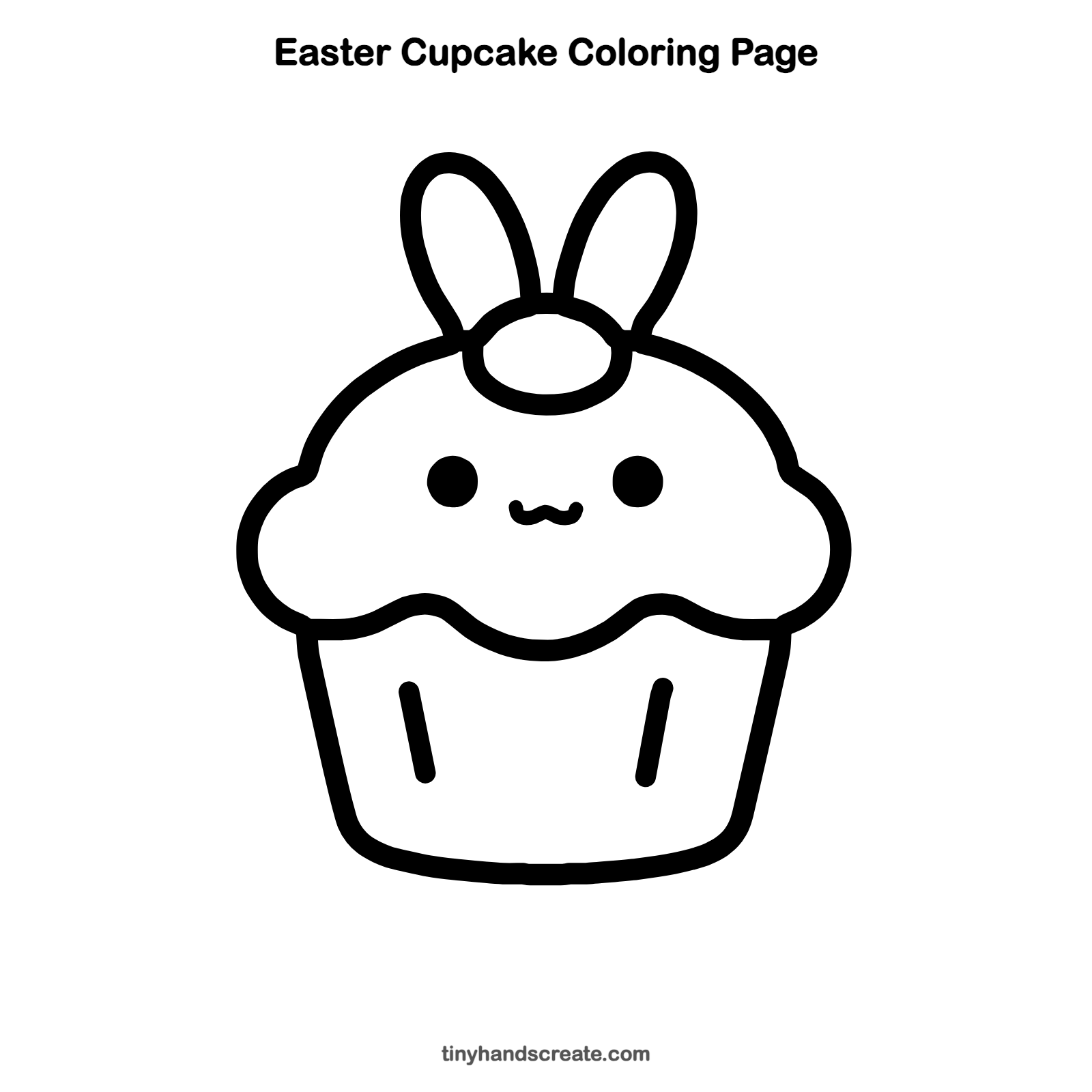 Free printable Easter cupcake coloring page for kids