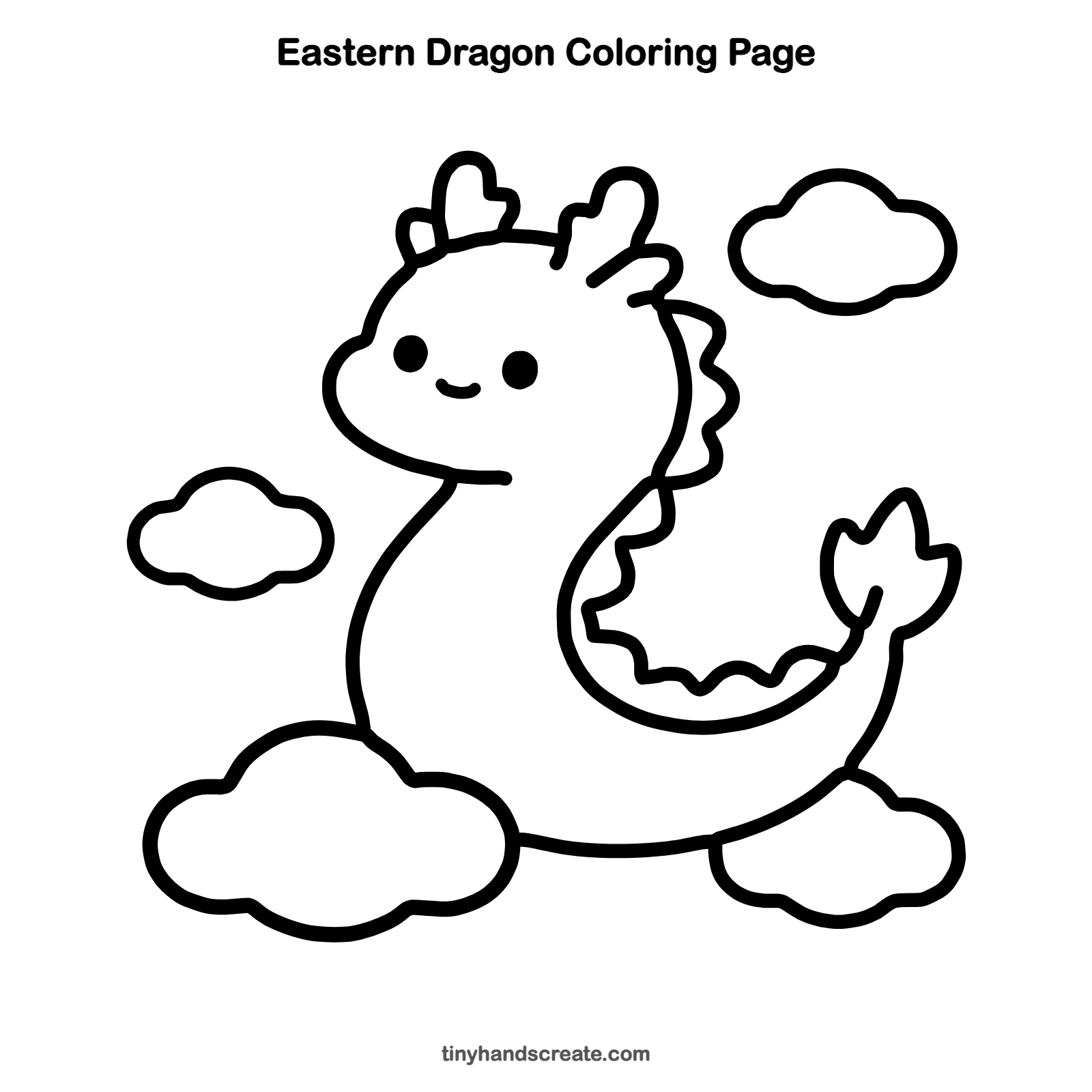 Free printable eastern dragon coloring page for kids