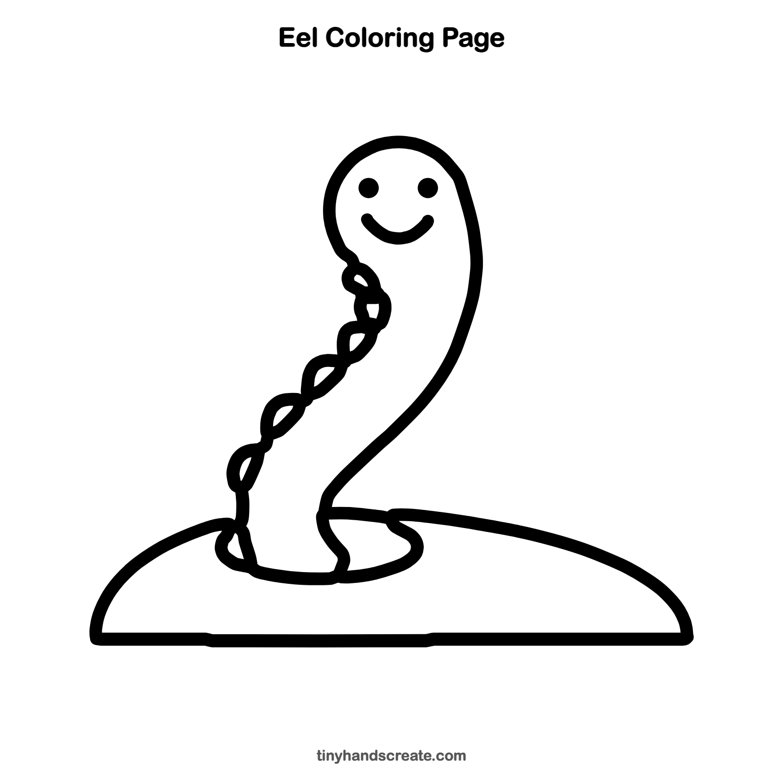 Free printable eel coloring page for kids